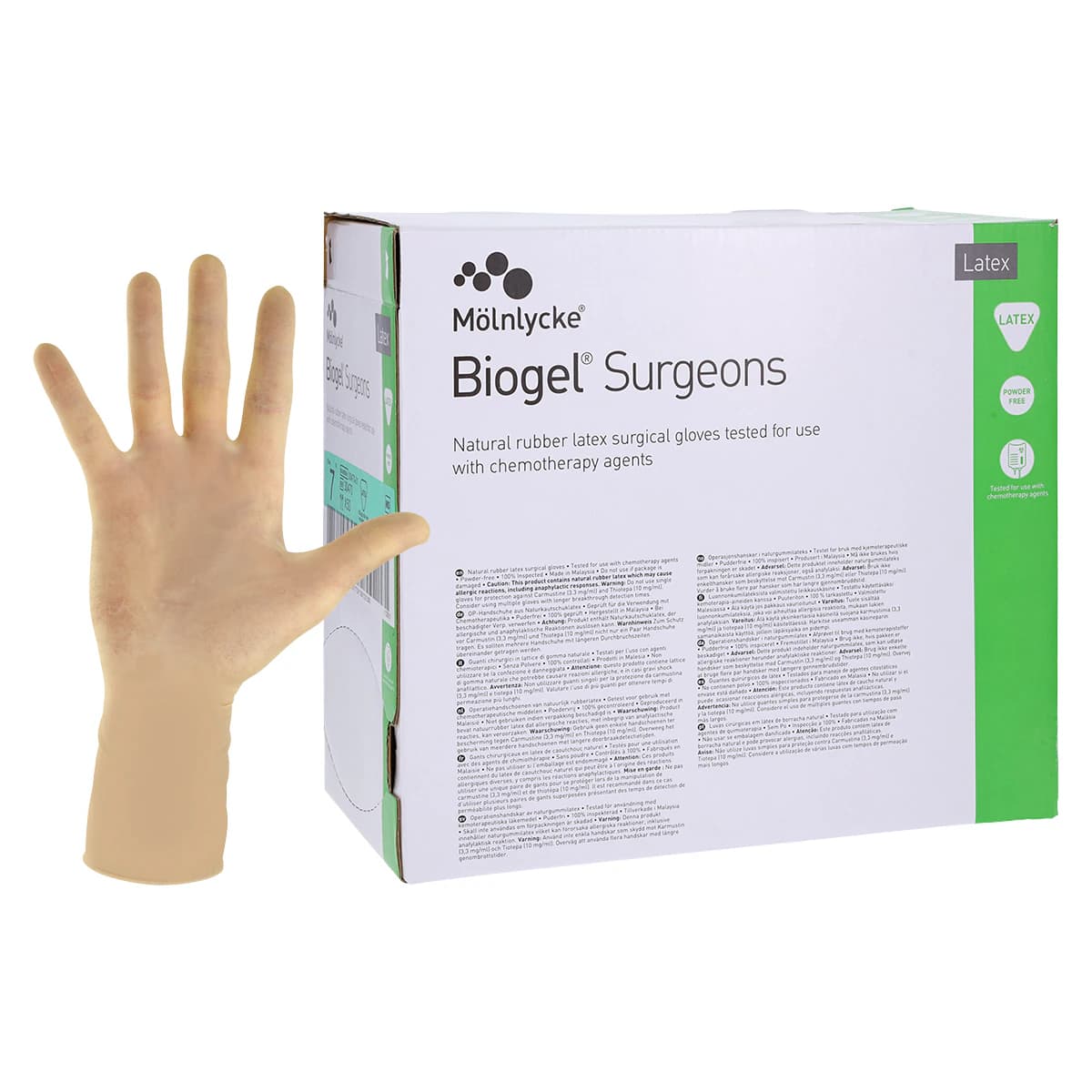 Biogel Powder-Free Latex Surgical Gloves, Size 7, Straw - Biogel Glove PF Latex Surg - Image 1