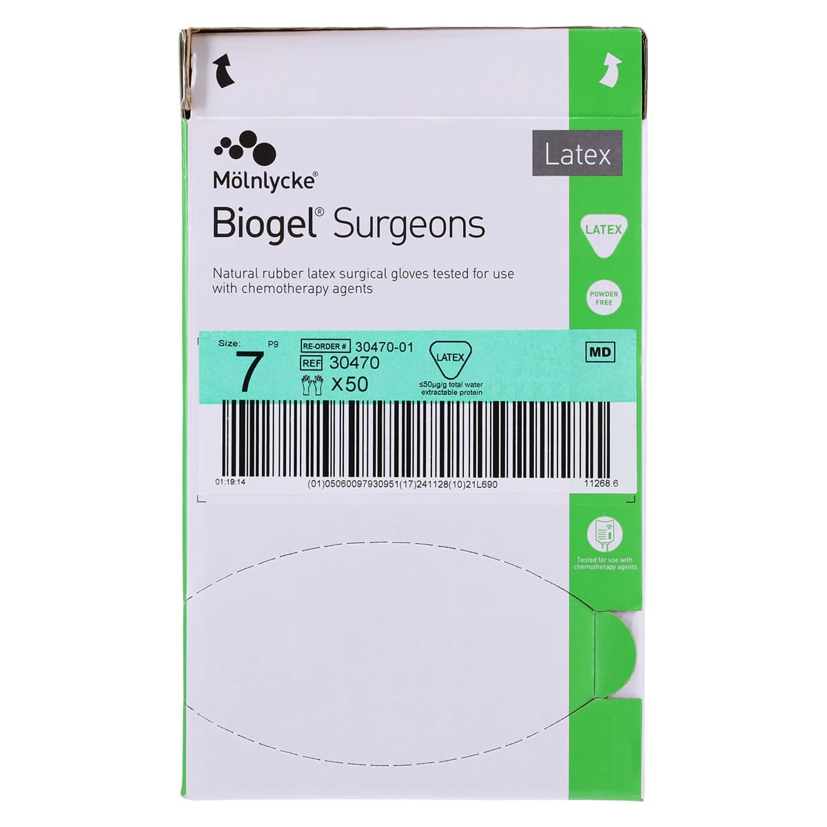 Biogel Powder-Free Latex Surgical Gloves, Size 7, Straw thumbnail 6