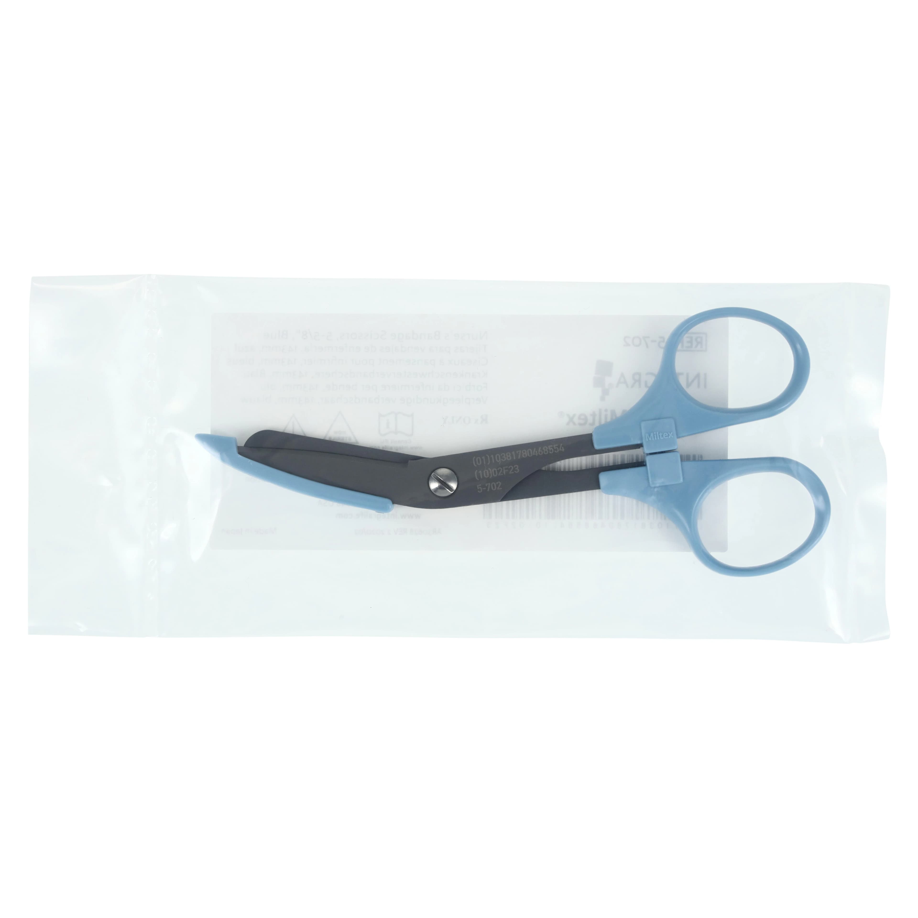 Miltex Nurse & Bandage Scissors, Angled 5-1/2", Stainless Steel with Fluoride Coating, Autoclavable, Reusable - Bandage Scissors - Image 1