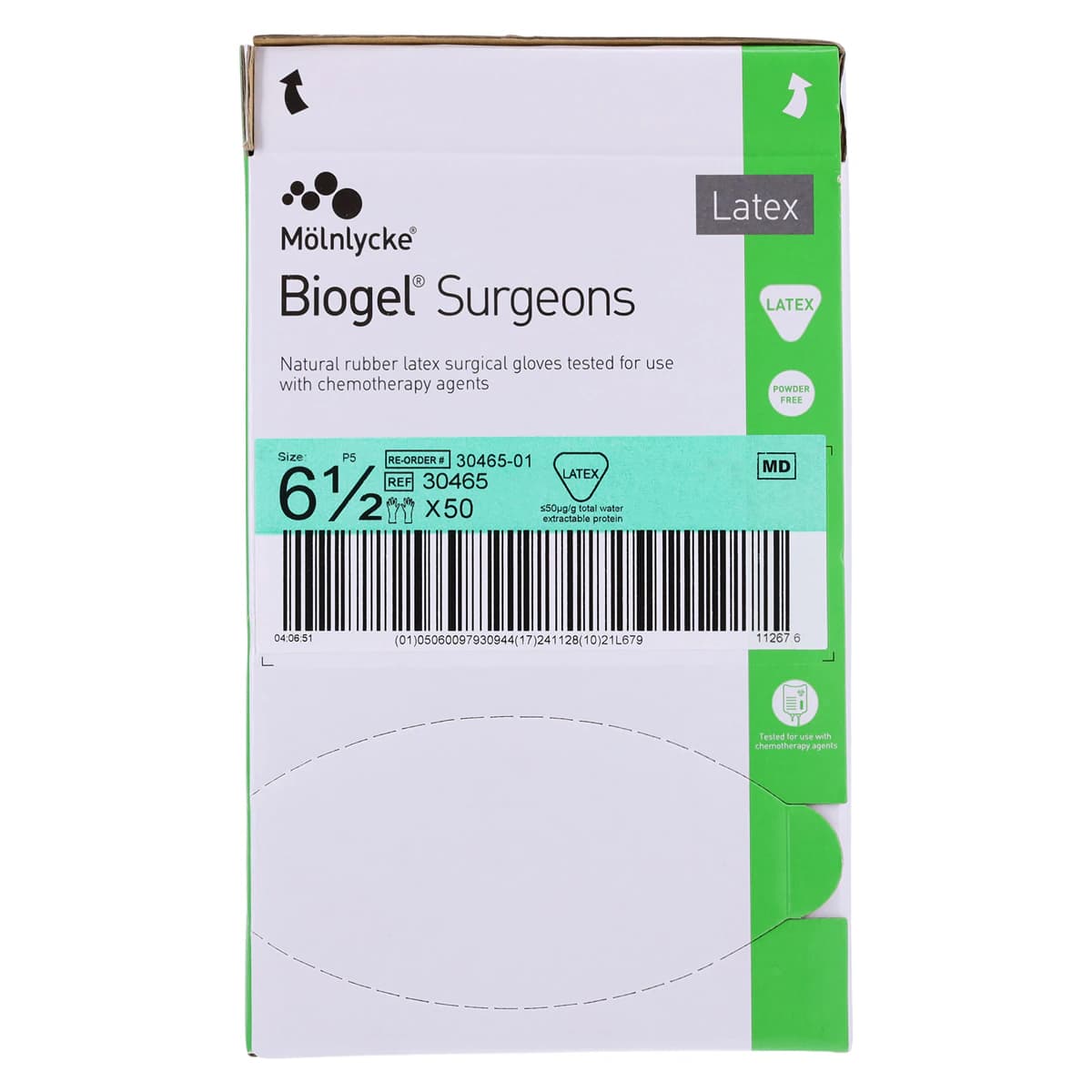 Biogel® Surgeons Latex Surgical Gloves, Sterile, Powder-Free, Fitted Size 6.5, Beige, 4/Case thumbnail 6