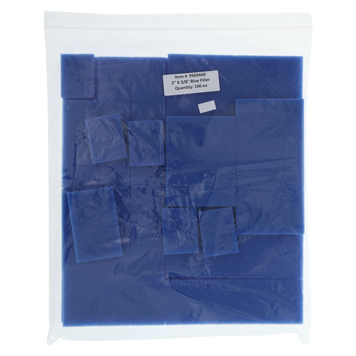 Keystone Filler Foam, 2" x 3/8" Blue, Non-Latex, Box of 100, 01KEZKNMAXP4XBM1MK49NGQXJA thumbnail 3