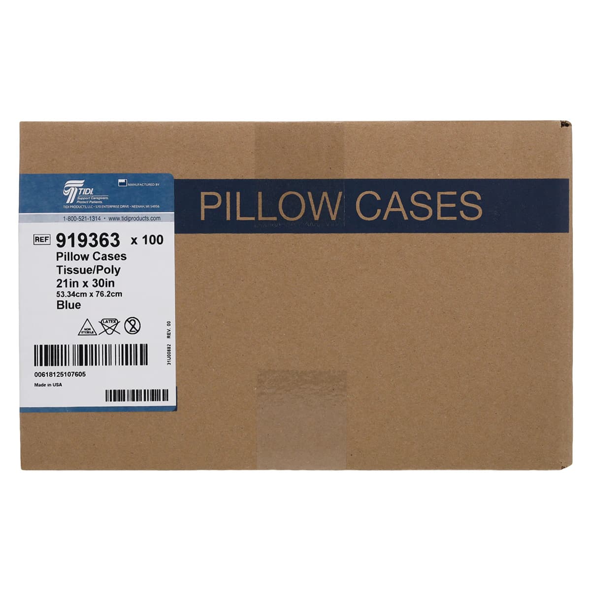 Tidi Products Everyday Disposable Pillowcases, Tissue/Poly, 21" x 30", Blue, 100/Pkg thumbnail 3