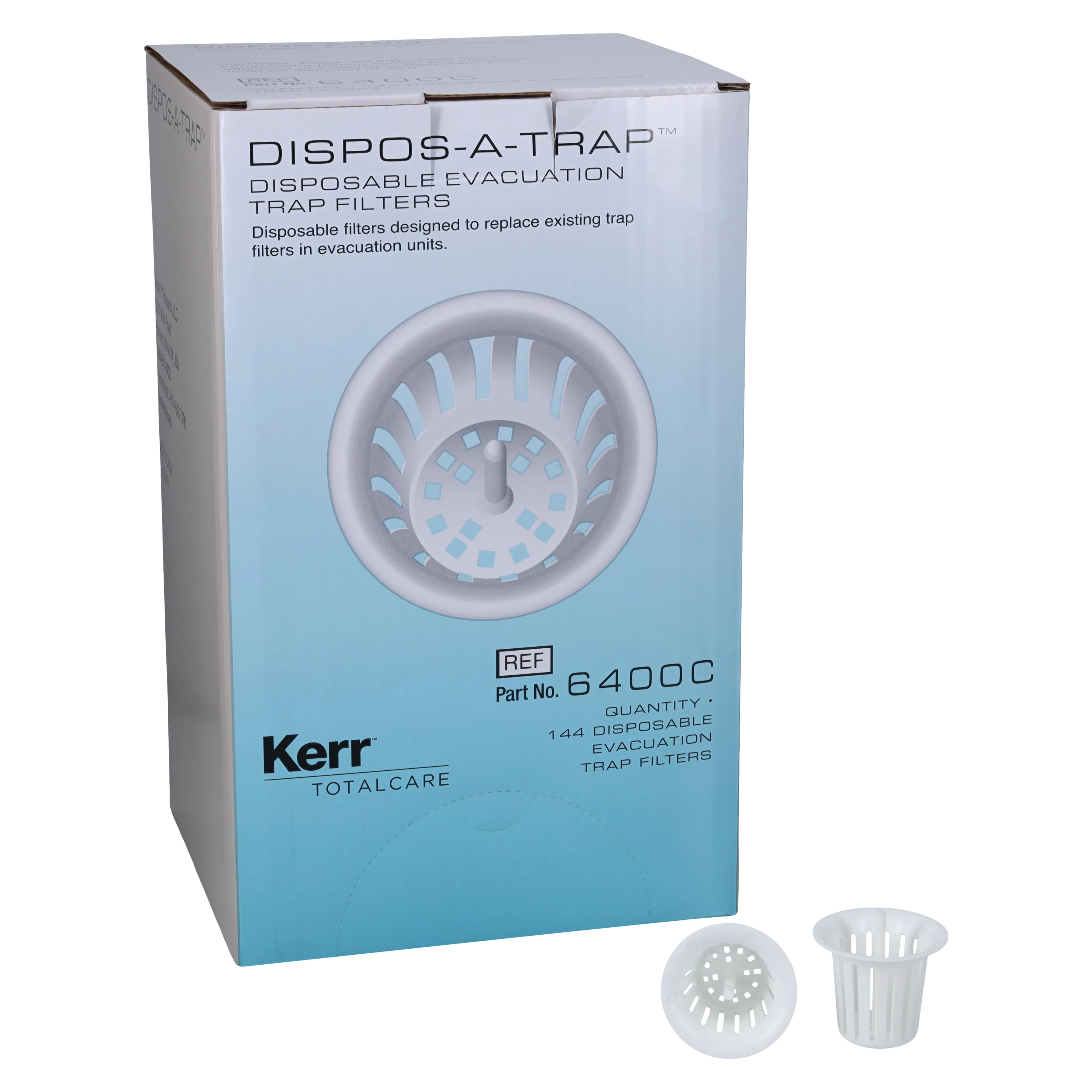Dispos-a-Trap Disposable Vacuum Trap, Model 6400-C, 1-5/8" Diameter, Fits A-dec Cascade & Performer Cuspidors, 144/Pkg, 6400-C - Dispos-a-Trap&trade; - #6400-C - 1 5/8" Diameter - Image 1