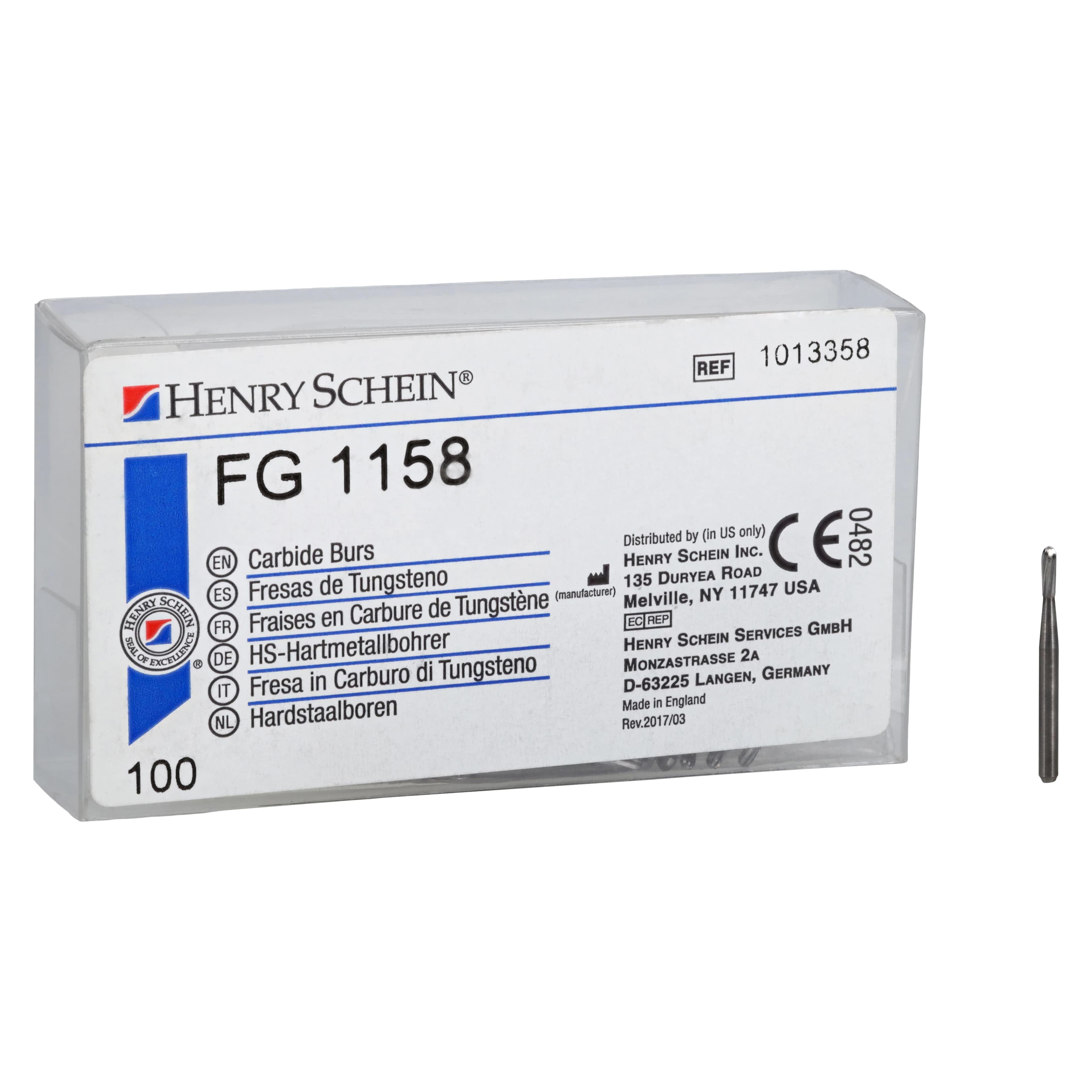 Henry Schein Carbide Bur FG 1158, Plain Fissure, Friction Grip, Non-Sterile, Clinic Pack, 100/Pkg thumbnail 5