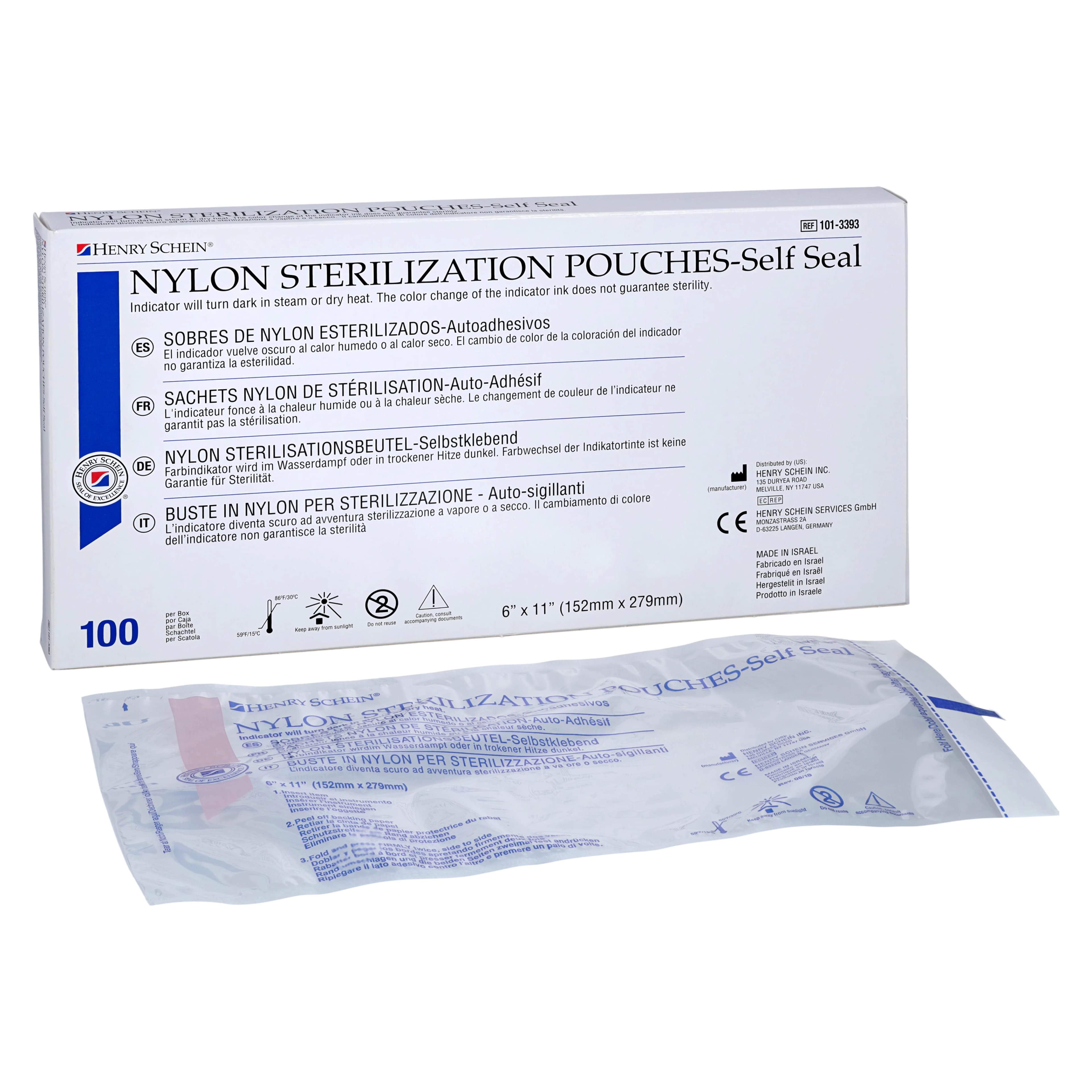 Henry Schein Nylon Sterilization Pouch, Self-Sealing, 6 in x 11 in, 100/Box thumbnail 2