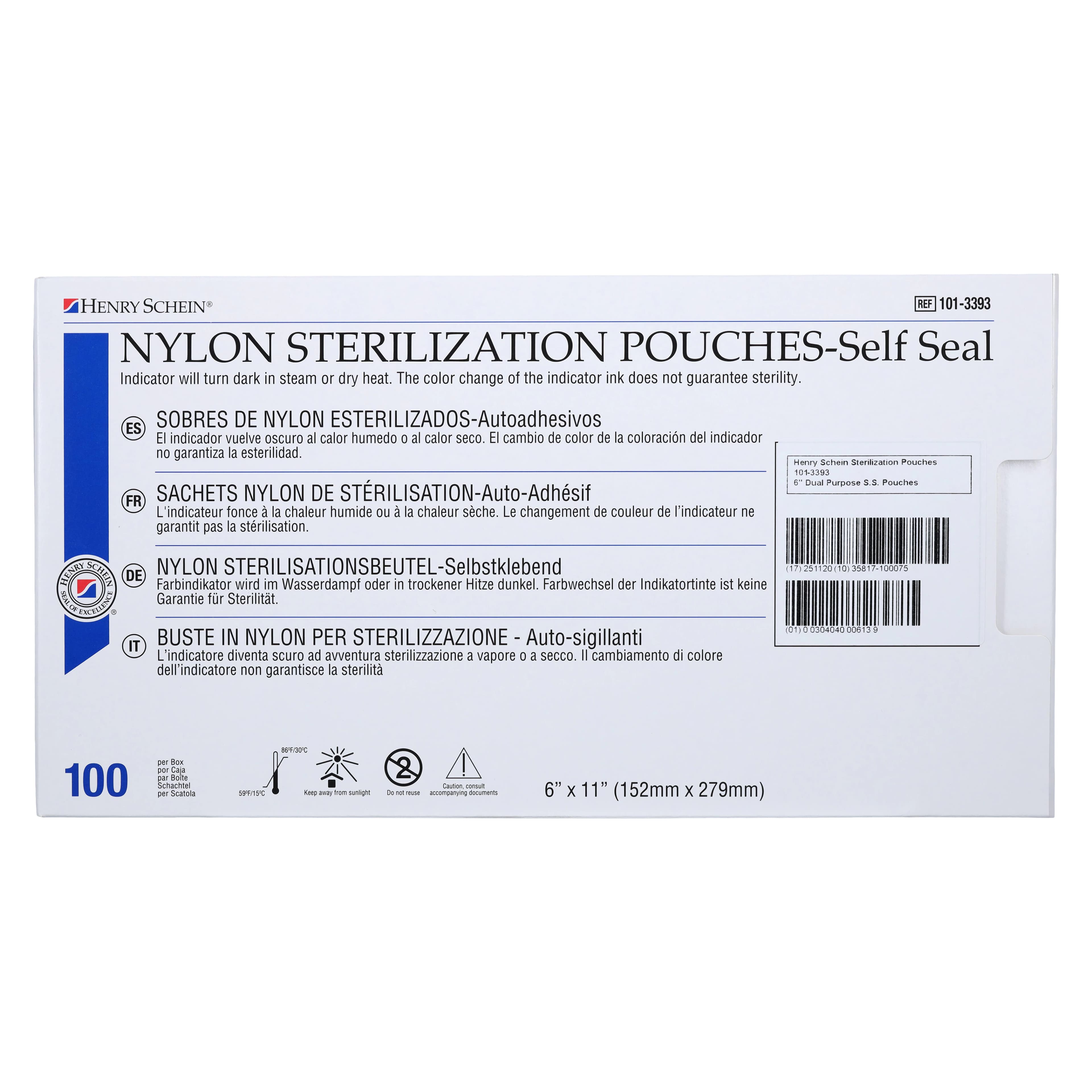 Henry Schein Nylon Sterilization Pouch, Self-Sealing, 6 in x 11 in, 100/Box thumbnail 4