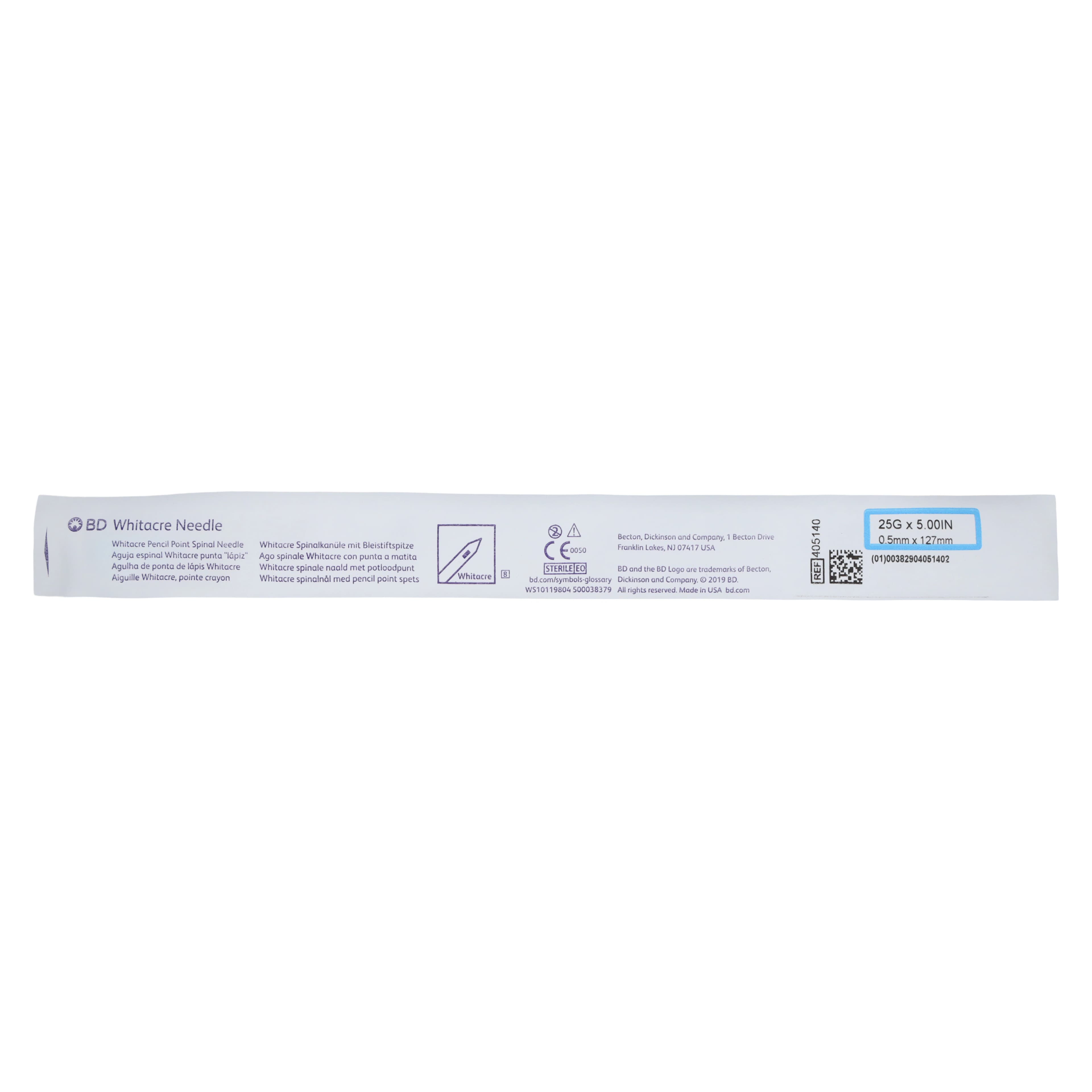 BD Whitacre Spinal Needle, 25G x 5", Sterile, Single-Use thumbnail 2