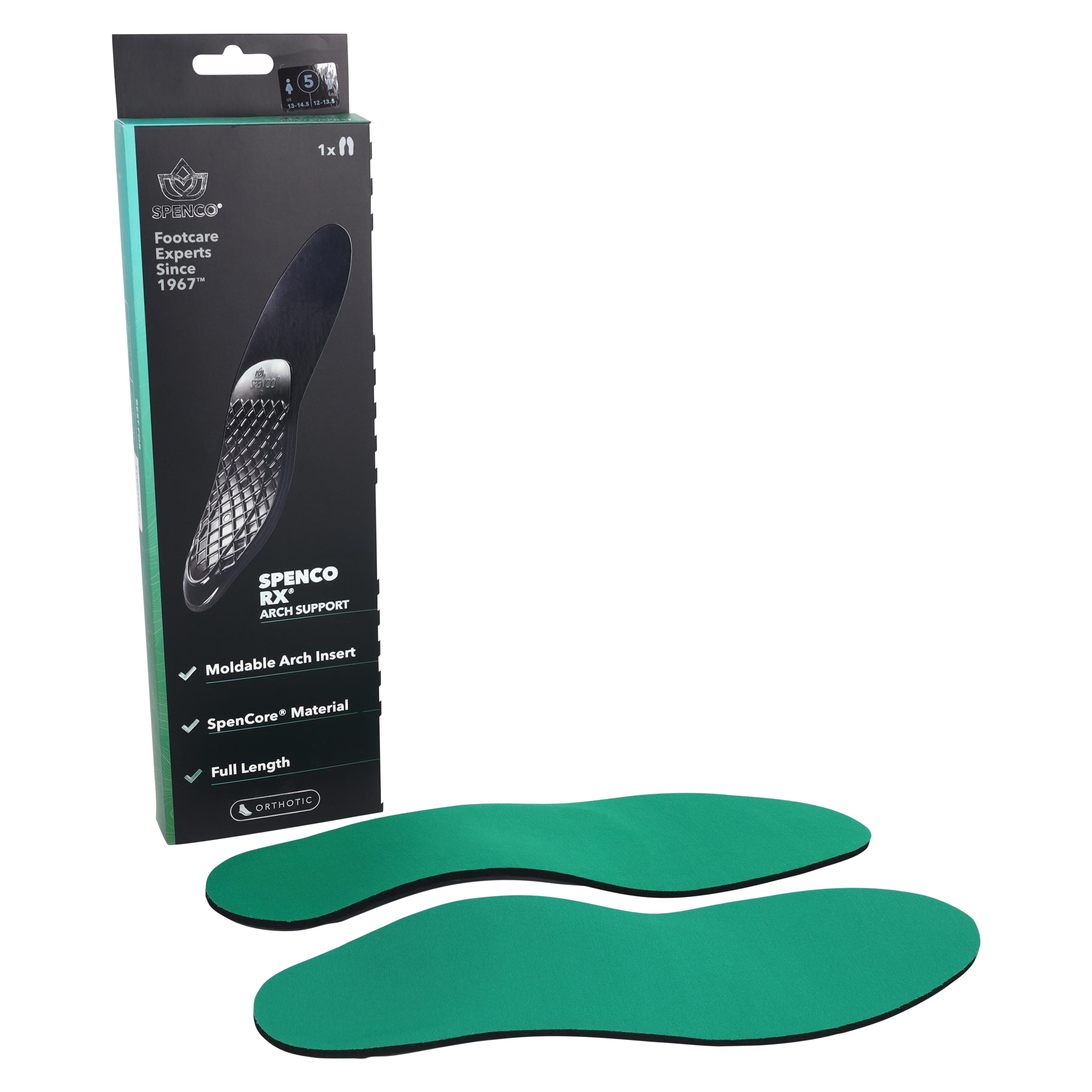 Implus Footcare Arch Support Orthotic Full Length, Green, Men's Size 12-13 thumbnail 2