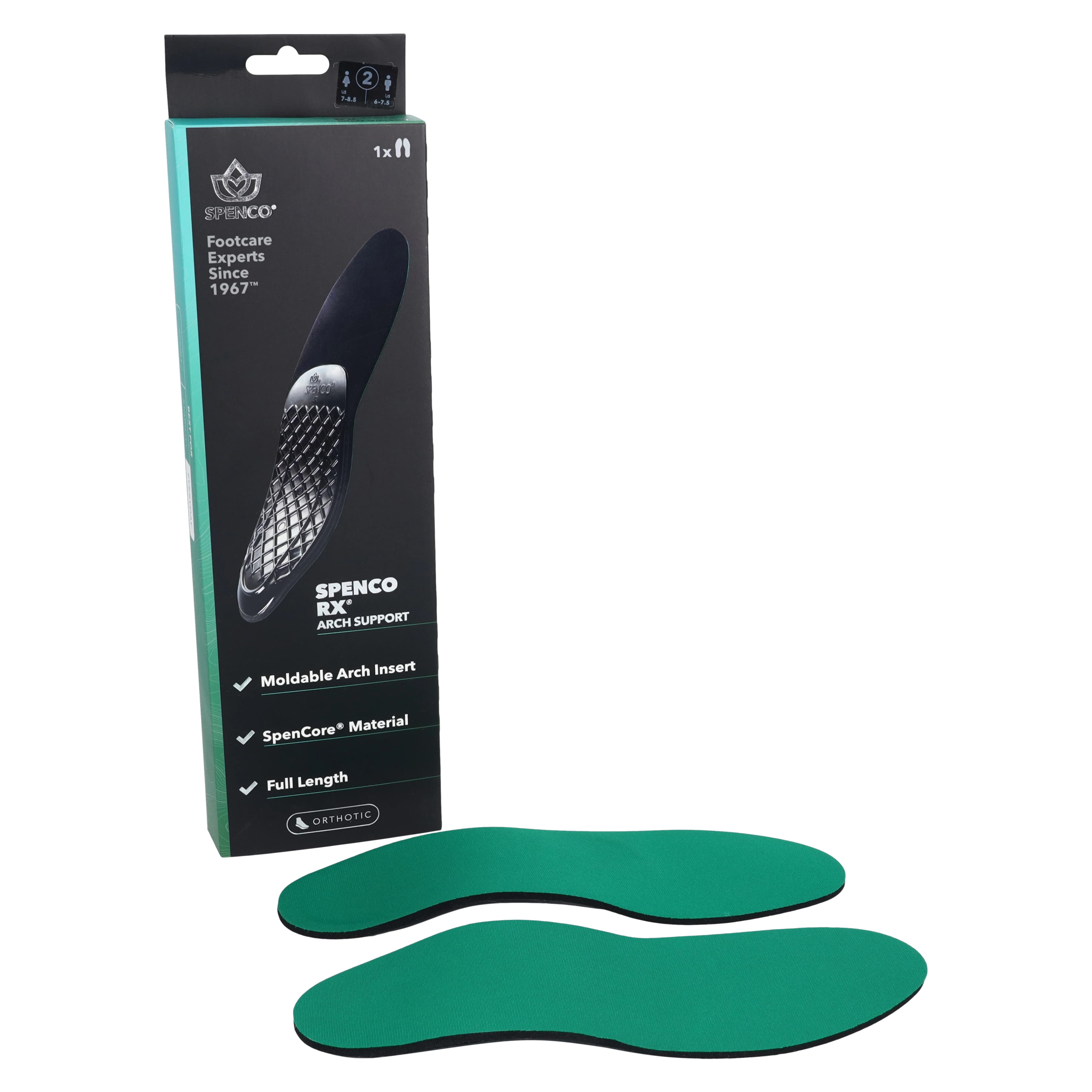 Implus Footcare Arch Support Orthotic, Full Length, Green, Men's 6-7 / Women's 7-8 thumbnail 2