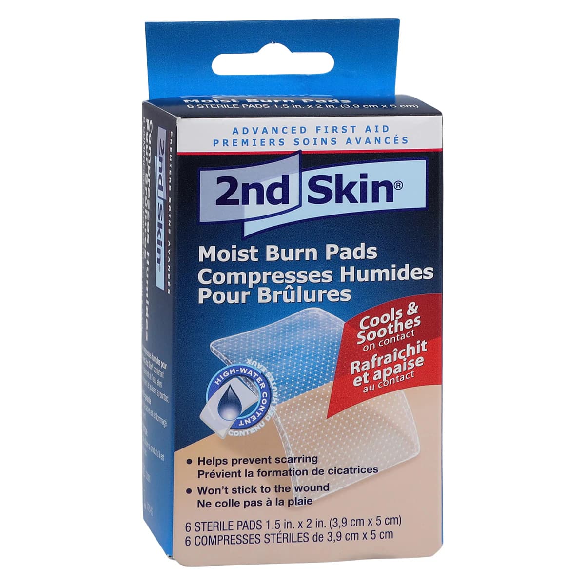 Spenco Second Skin Hydrogel Burn Pad, Sterile, Non-Adhesive, Blue Tint, 1.5" x 2", 6/Box thumbnail 2
