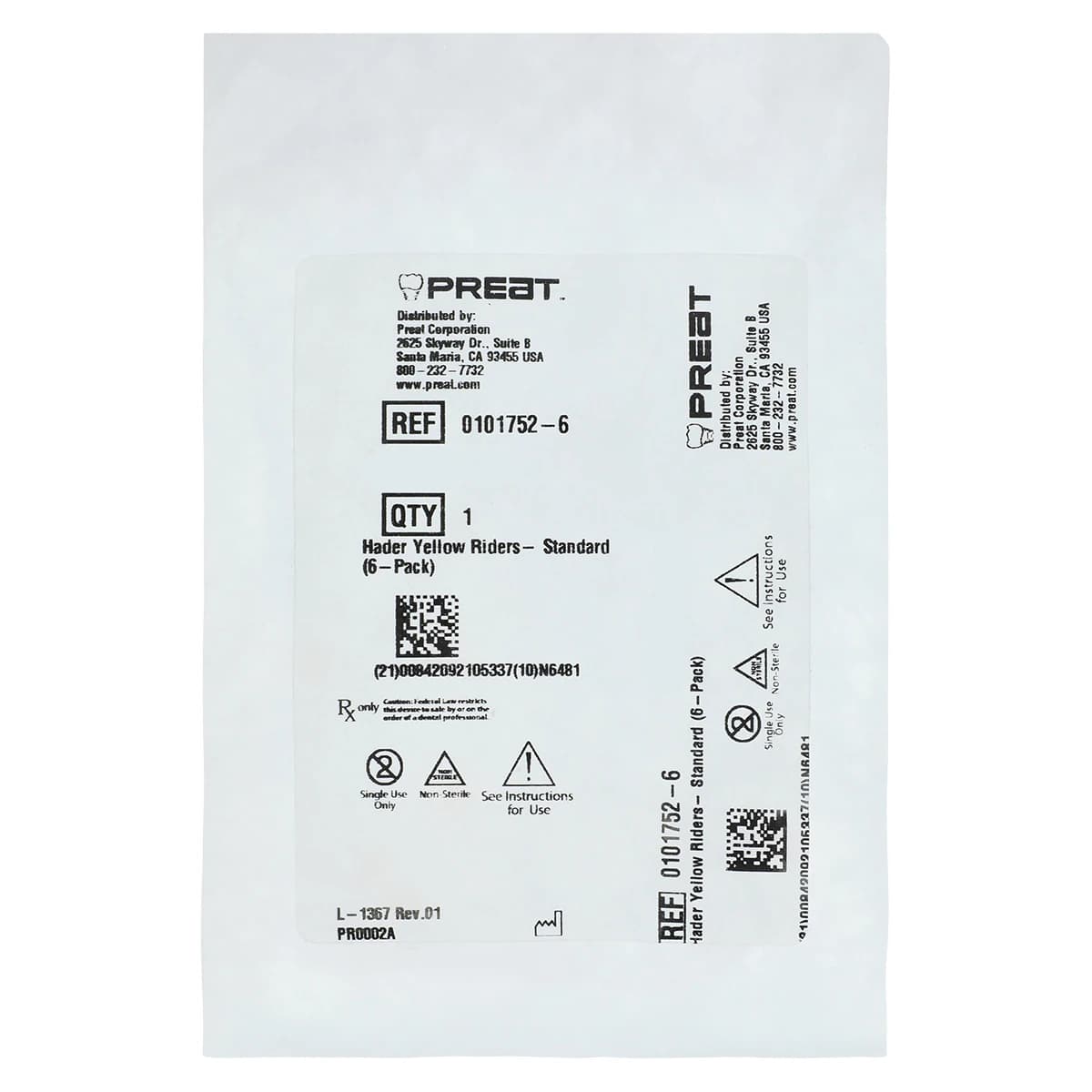 Ceka Preci-Horix Plastic Clips (Hader Yellow Riders), Yellow, 6/Package - Preci-Horix Plastic Clips - Image 1