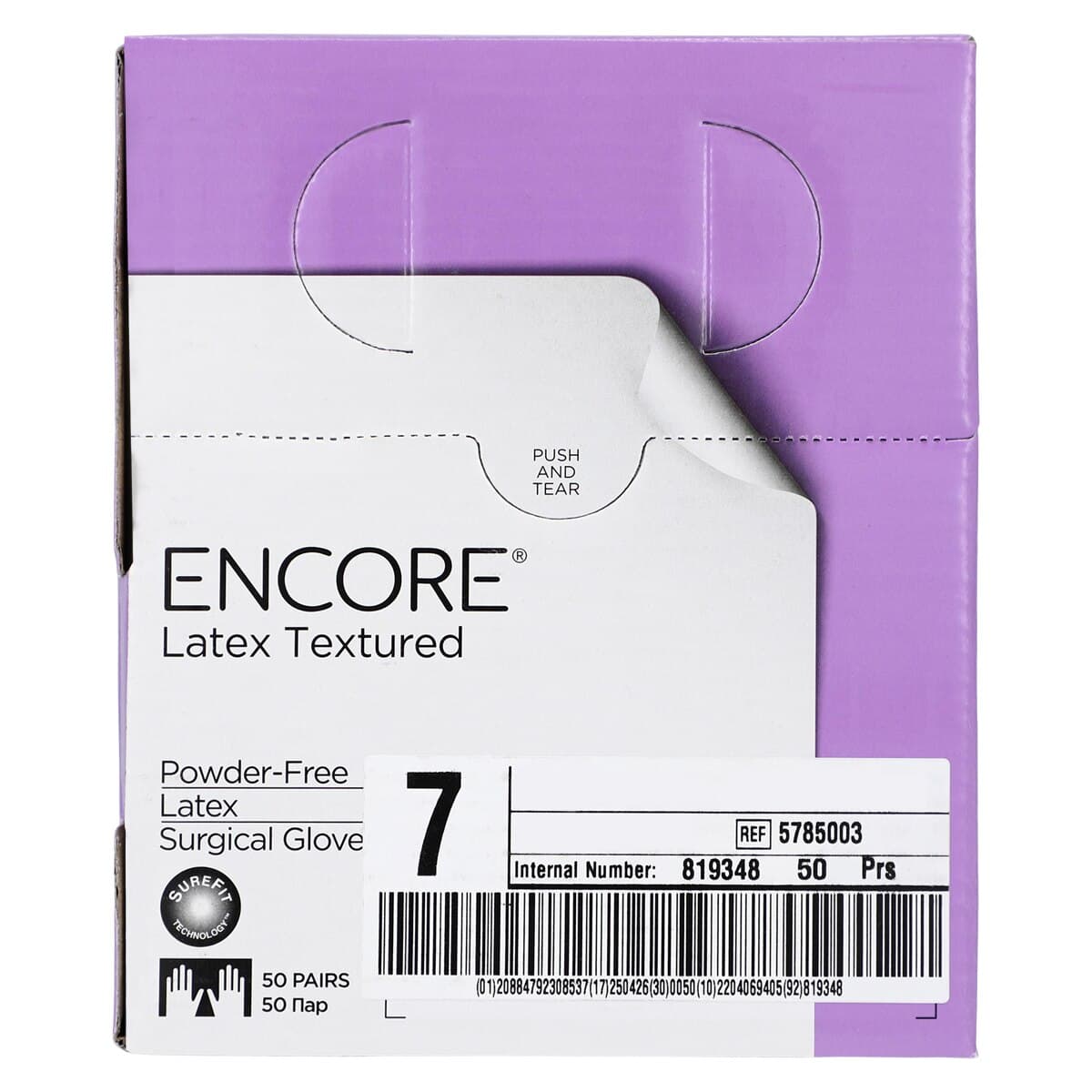 Encore PF Sterile Surgical Gloves, Powder-Free, Latex, Textured, Size 7, Natural, 50 Pairs/Box, 5785003 thumbnail 8