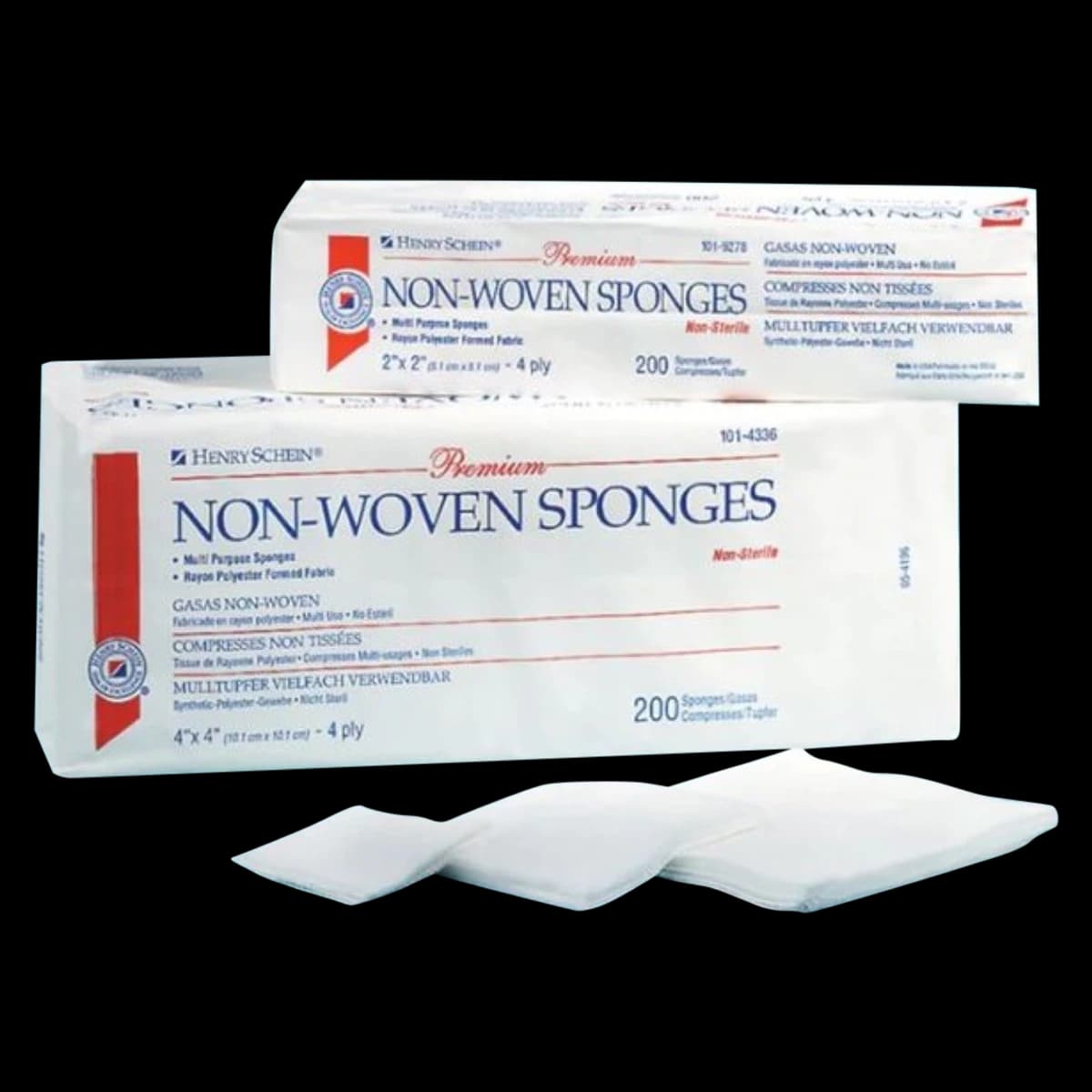 Henry Schein Premium Non-Woven Sponge, 4x4", 4-Ply, Non-Sterile, Quarter-Fold, 200/Box thumbnail 5