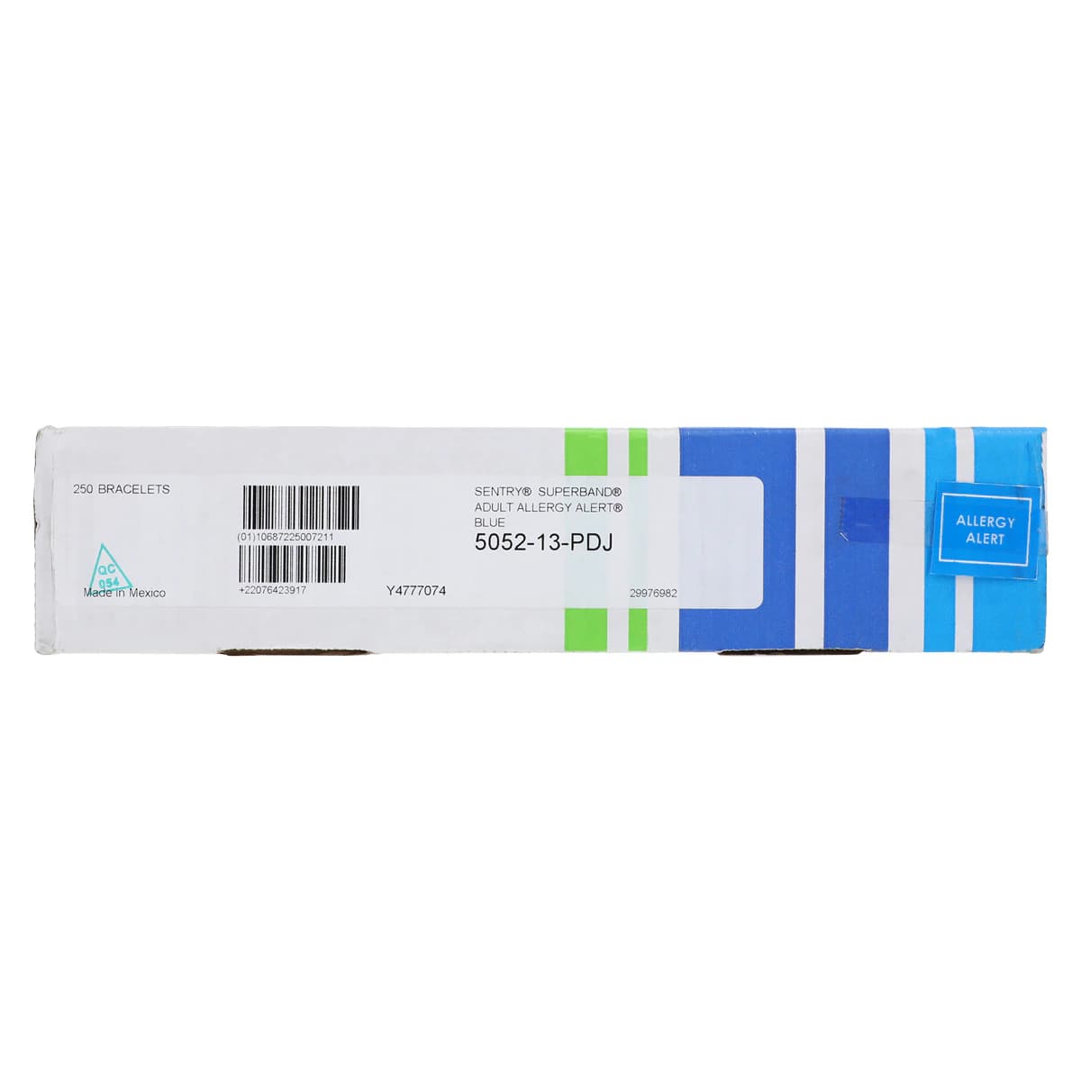 Sentry SuperBand Alert Wristband, Allergy Alert, Adult, Blue, 11-1/2", Disposable, 250/Box thumbnail 3
