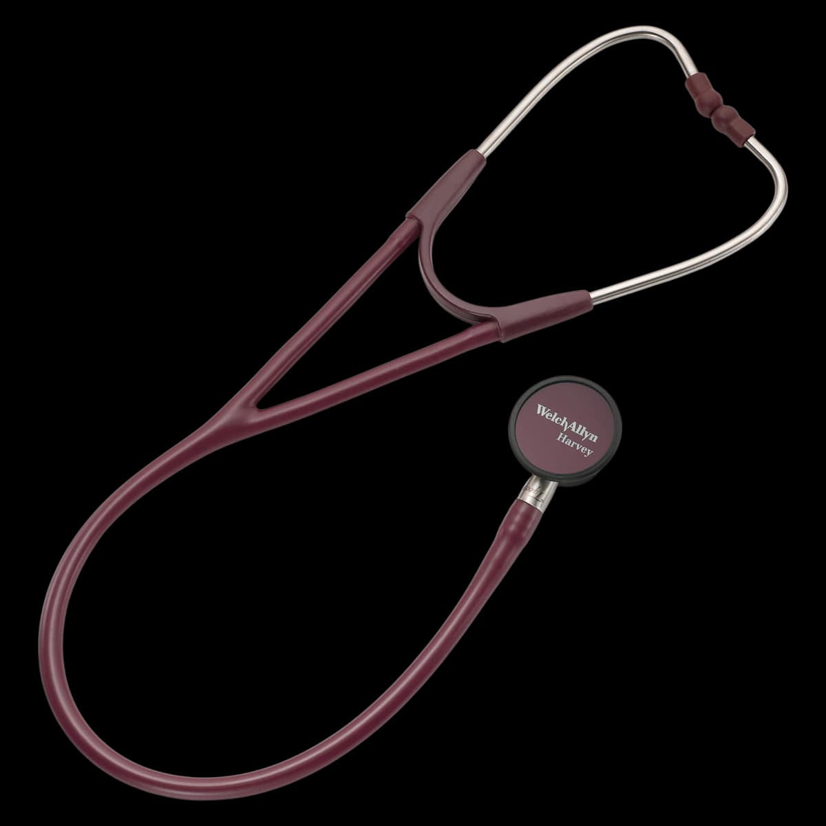 Welch Harvey Elite Cardiology Stethoscope, Burgundy, Double Lumen Tubing - Steth Harvey Elite Burg 2Hd - Image 1