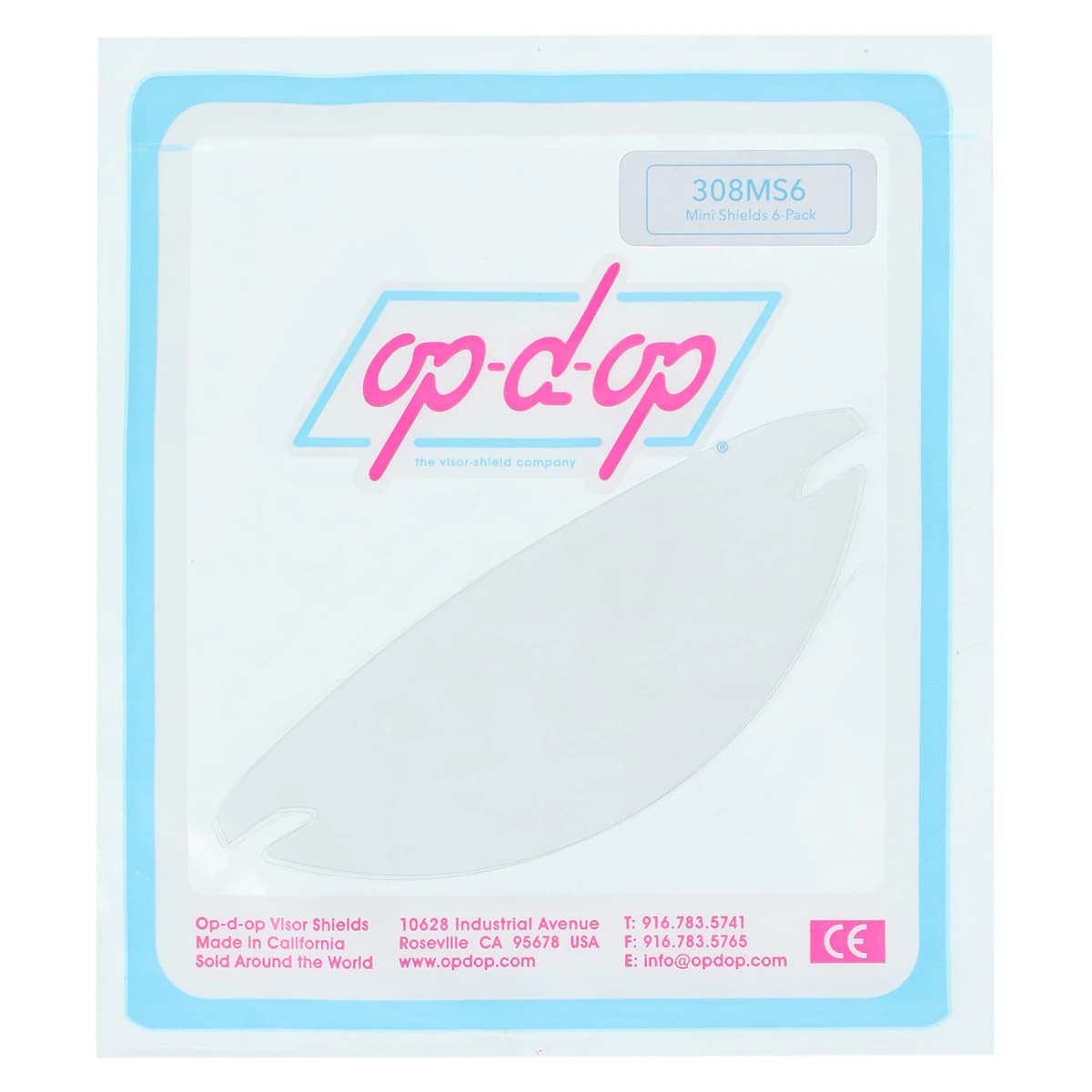 Op-D-Op Replacement Mini Shields for Visor Ventilation Window, Clear, 6/Pack, 308MS6 - Op-D-Op Replacement Mini Shield, pack of 6 - Image 1