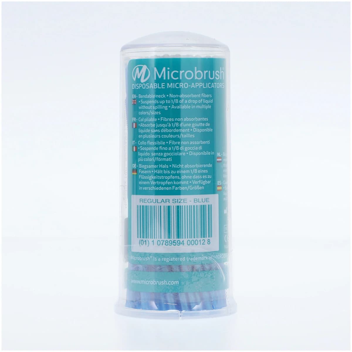 Microbrush Tube Series Applicators, Regular, Blue, 2mm Tip, 400/Pk (4 Tubes of 100), MRB400 thumbnail 2