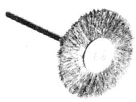 Keystone Rotary Wire Stiff Brass Brushes, Mounted on HP-sized Mandrels, 3/4" Diameter, 12/Box thumbnail 2