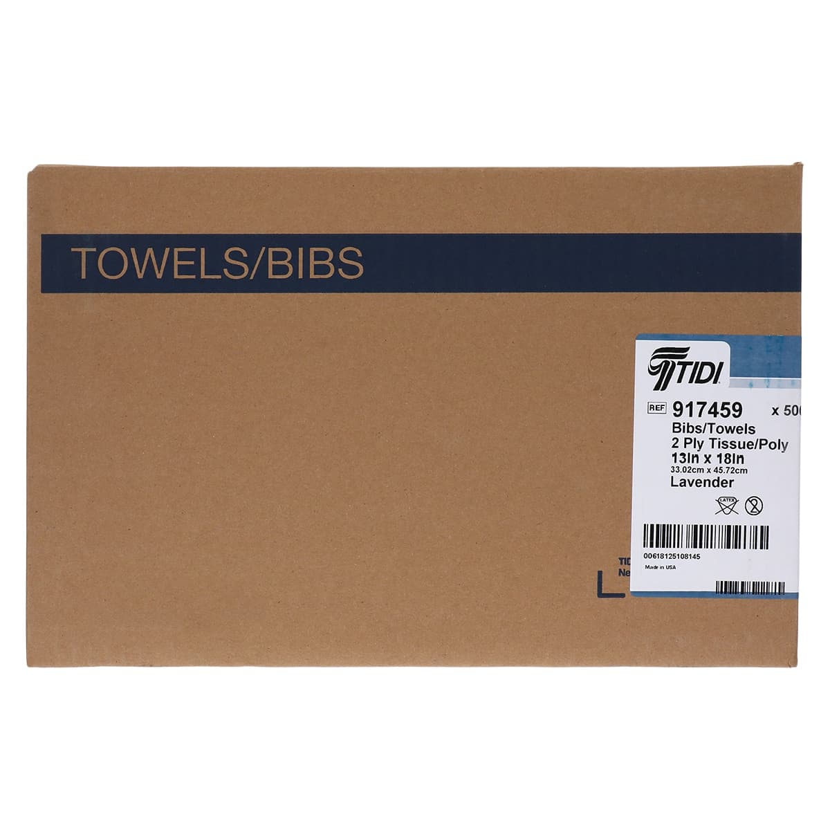 Choice Poly-Back Patient Bibs, 2-Ply Tissue with Poly Backing, Waffle-Embossed, 13" x 18", Lavender, 500/Case thumbnail 2