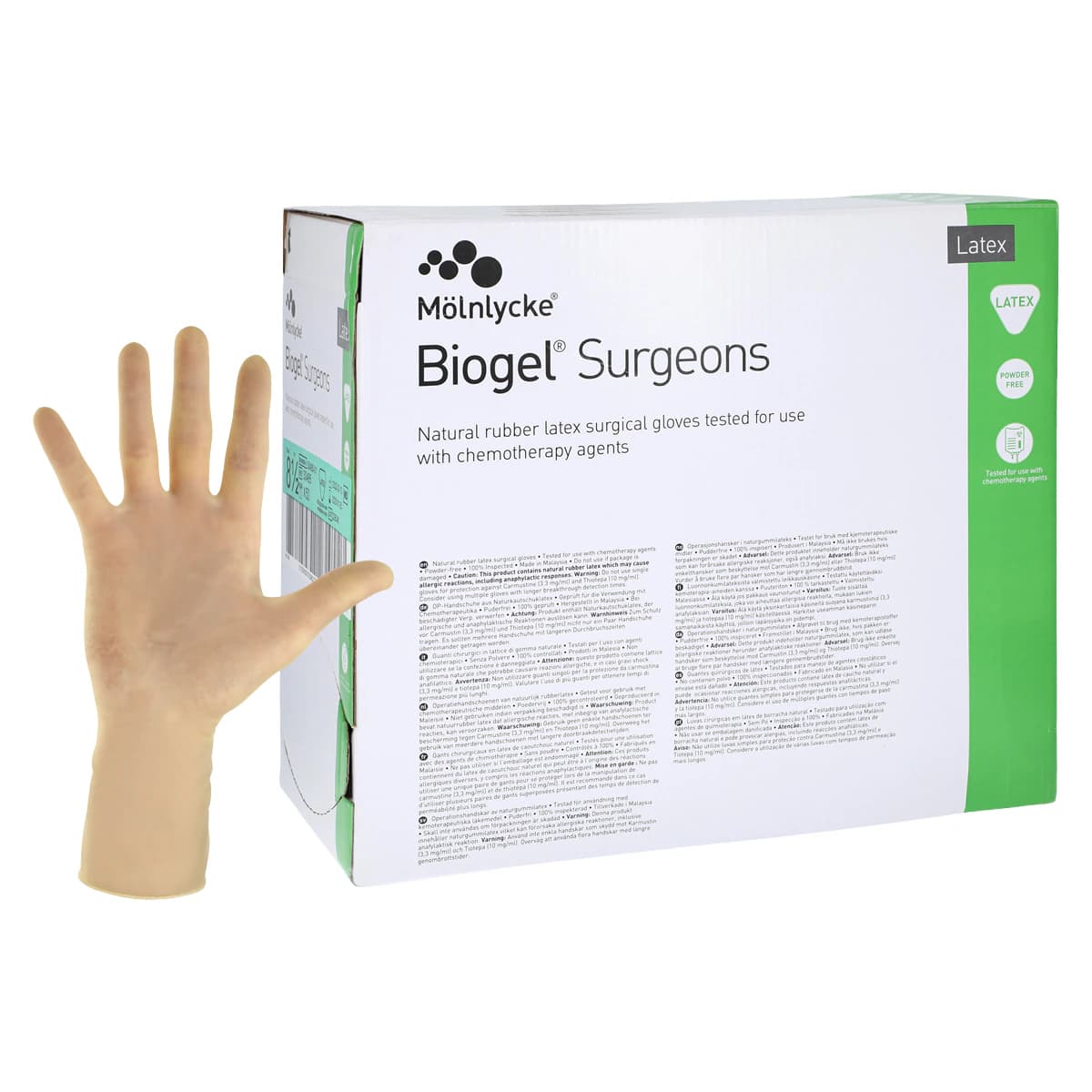 Biogel Powder-Free Latex Surgical Gloves, Size 8.5, Straw - Biogel Glove PF Latex Surg - Image 1