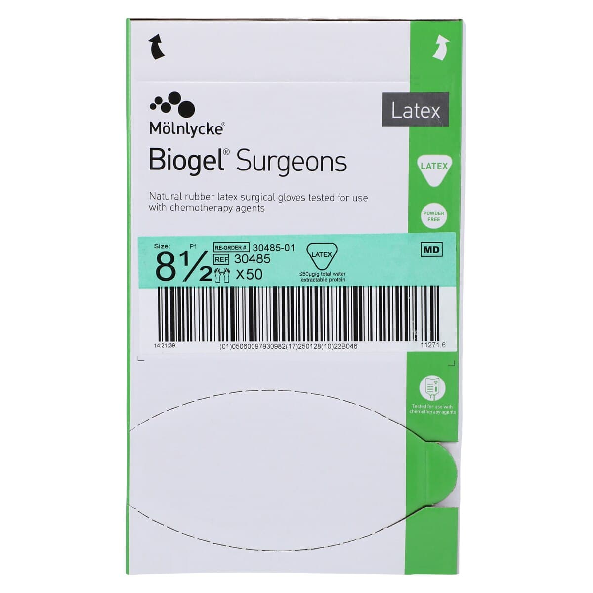 Biogel Powder-Free Latex Surgical Gloves, Size 8.5, Straw thumbnail 6