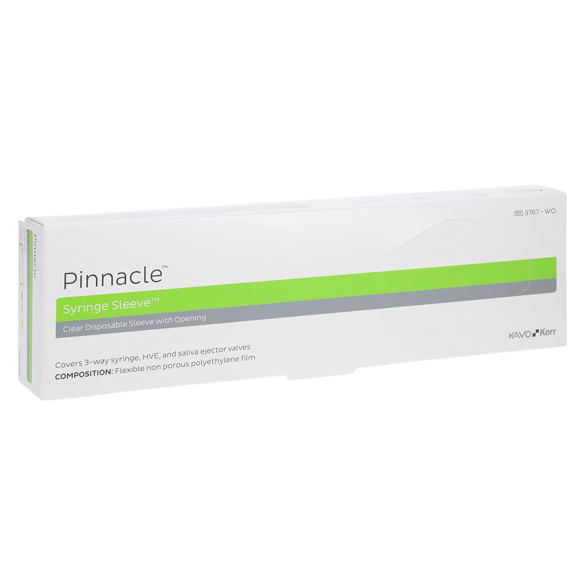 Pinnacle Syringe Sleeve with Opening, Clear, 2.5" x 10", 500/Box, 3767-WO - Air/Water Syringe Sleeves / Covers, Clear, 2.5" x 10", with Opening, 500/Pk, 3767-WO - Image 1