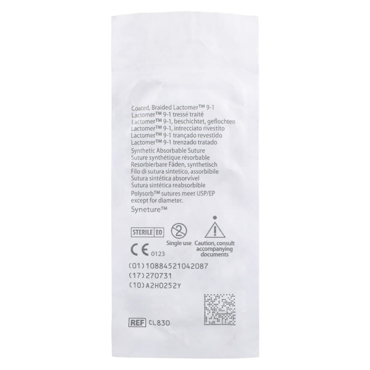 Medtronic Polysorb Suture, 2-0, 30" Polyester Braid, Absorbable, Coated, Undyed, GS-22 Taper Point 1/2 Circle Needle 27mm, 36/Case thumbnail 4