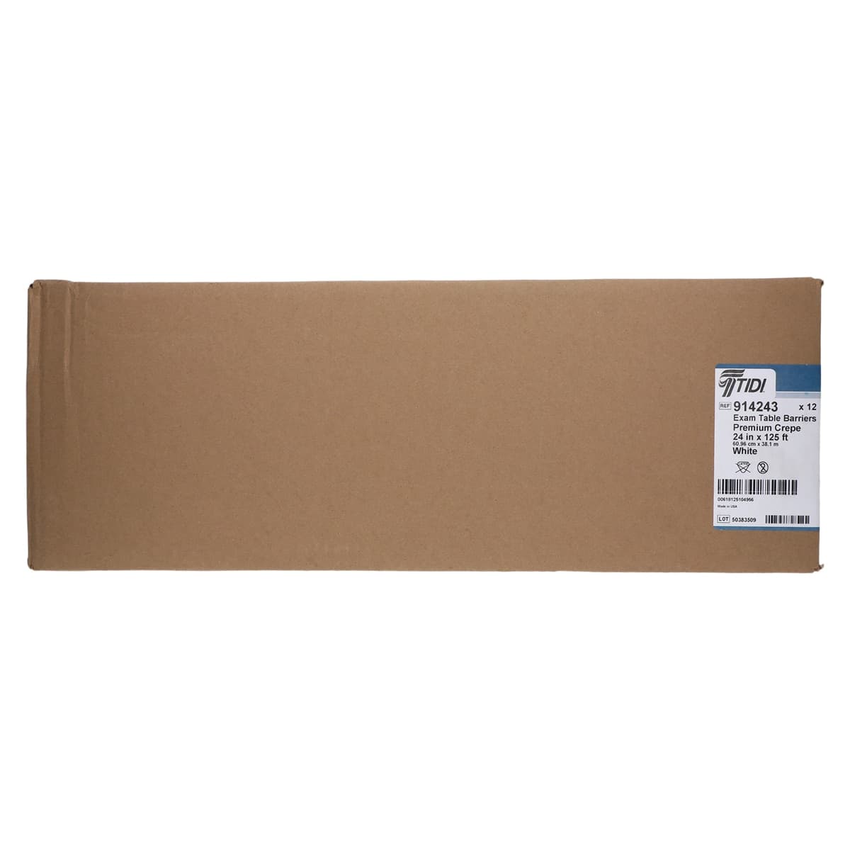 Tidi Choice Exam Table Paper, White Crepe, 24" x 125', 12 Rolls/Case thumbnail 3