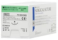 Henry Schein Black Monofilament Nylon Non-Absorbable Surgical Sutures, 6-0, 18", C-22 Reverse Cutting 3/8 Circle Needle, 16mm, 12/Box thumbnail 2