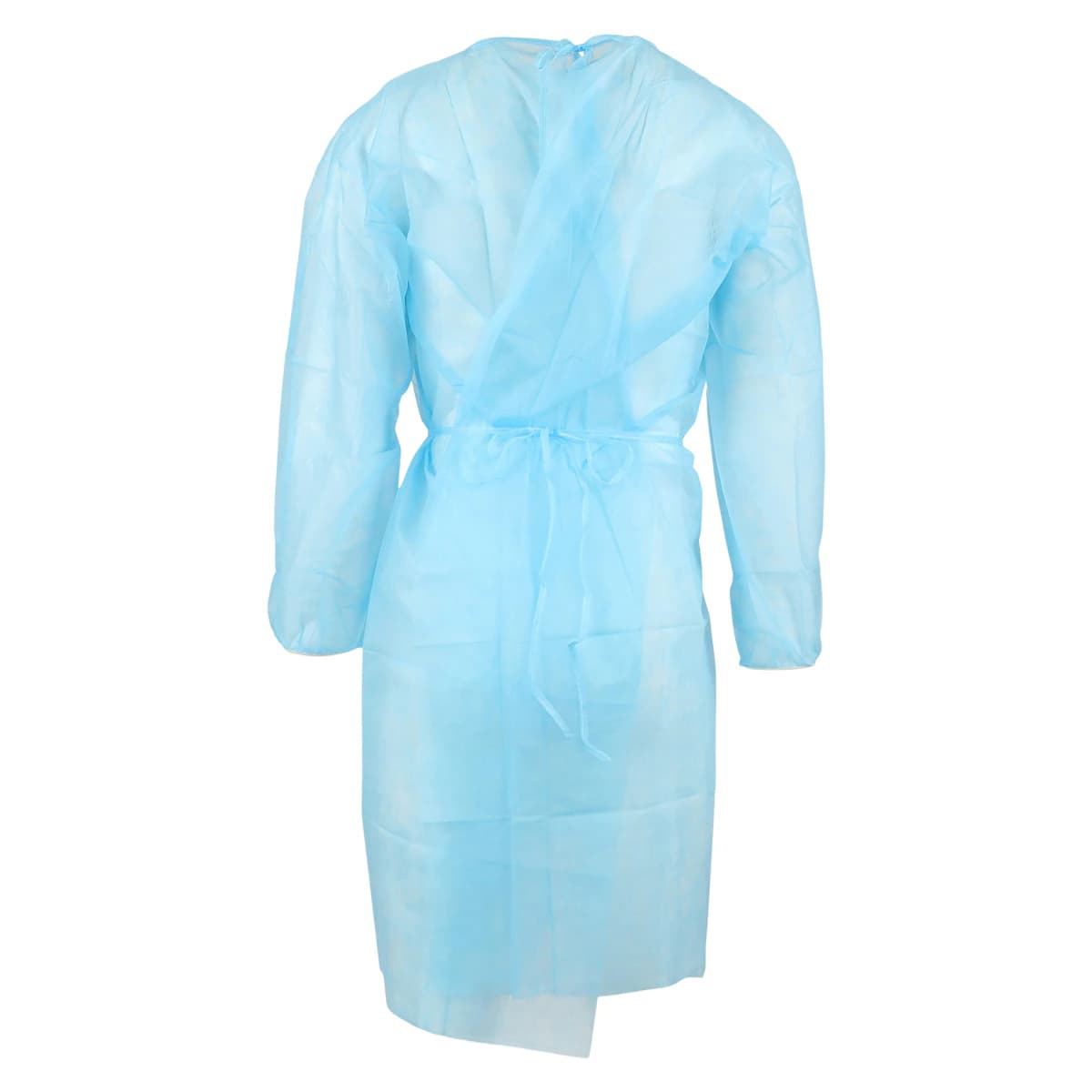 Dukal Isolation Gown, Blue, Elastic Cuffs, Waist and Neck Tie Closures, One Size Fits All, 50/Case, 301BL thumbnail 3