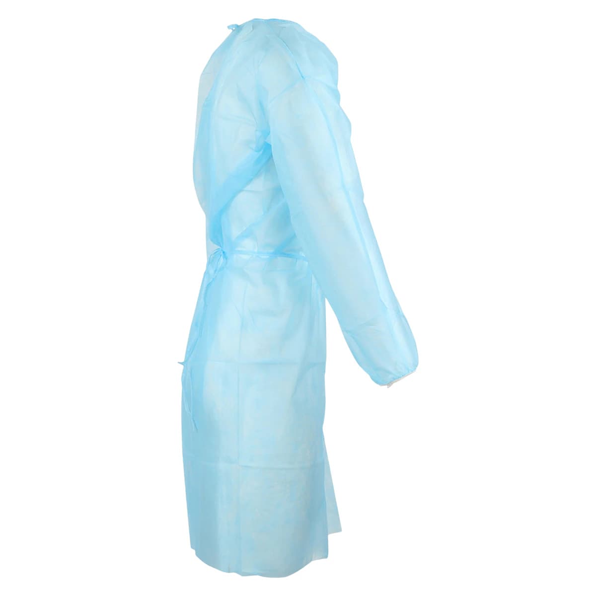 Dukal Isolation Gown, Blue, Elastic Cuffs, Waist and Neck Tie Closures, One Size Fits All, 50/Case, 301BL thumbnail 2