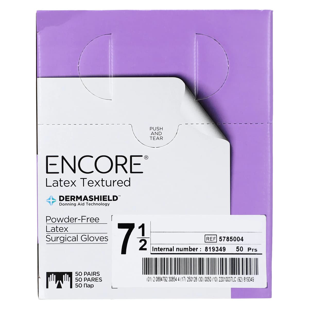 Encore PF Sterile Latex Surgical Gloves, Powder-Free, Textured, Size 7.5, Natural, 50 Pairs/Box, 5785004 thumbnail 8