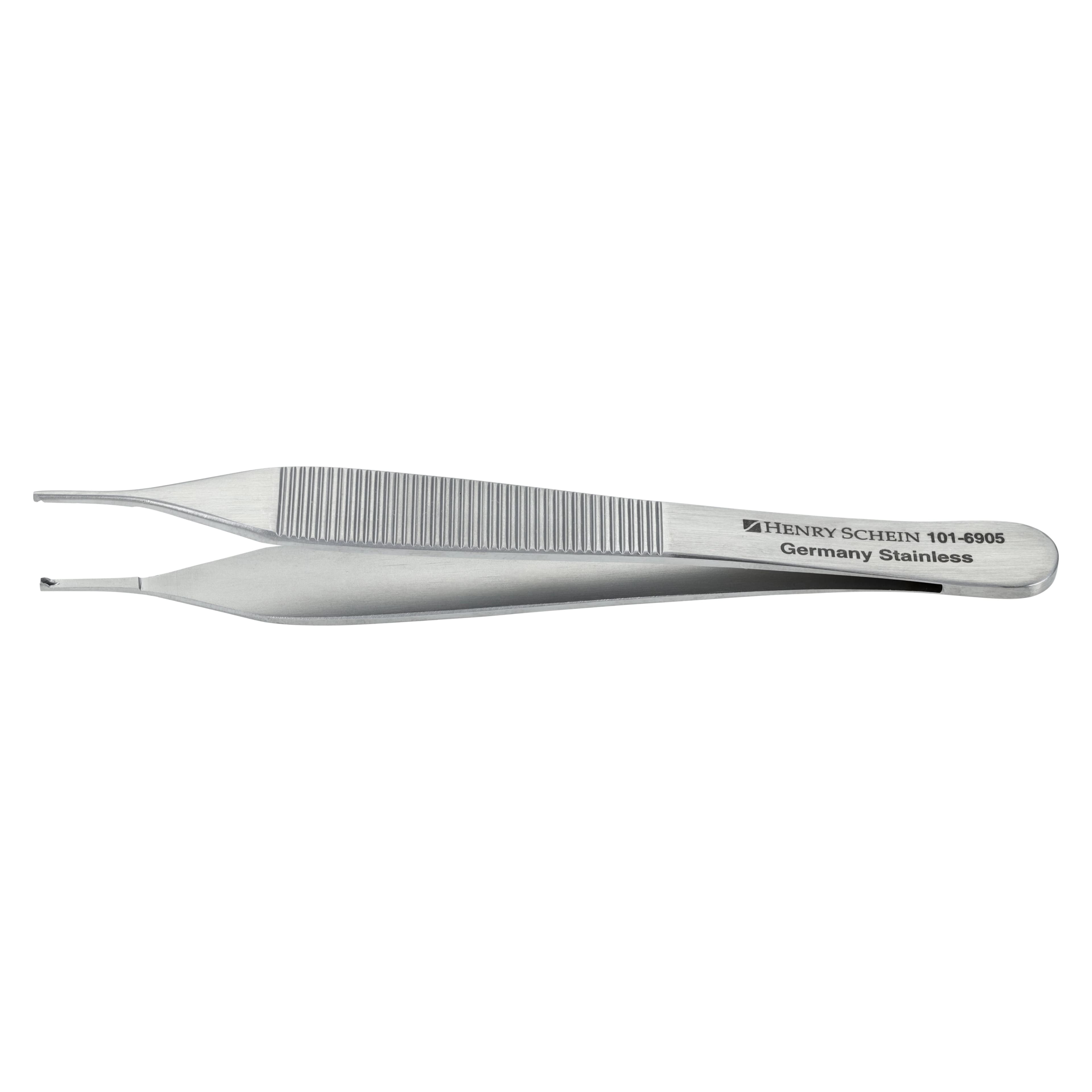 Henry Schein Adson Tissue/Suture Forcep, 4-3/4", Stainless Steel, Autoclavable, Each - Forcep Adson Tissue/Suture - Image 1