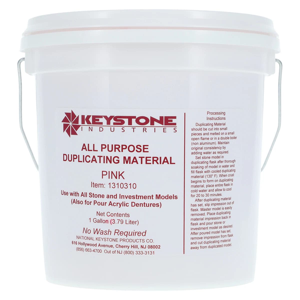Keystone Key-Dup All-Purpose Duplicating Material, Reversible, 1 Gallon Bottle - All-Purpose Duplicating Material 1gal - Image 1