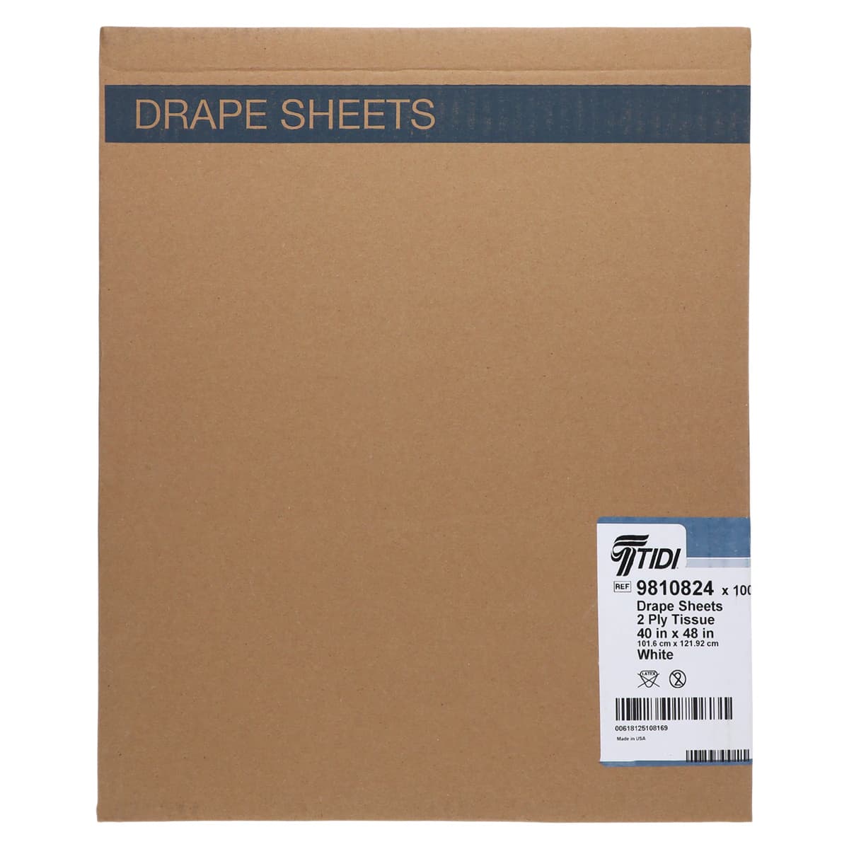Tidi Products Patient Drape Sheets, 2-Ply Tissue, White, 40" x 48", 100/Case thumbnail 3