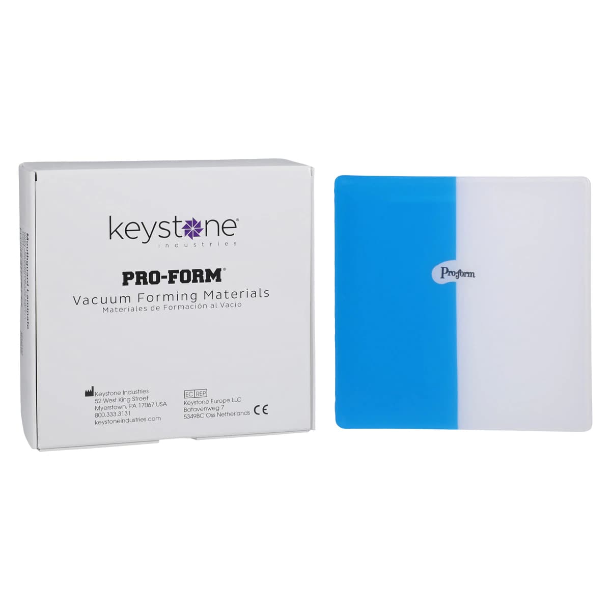 Pro-Form Mouthguard Laminates, 5" x 5", 0.160" (4mm), Blue/White, Dual-Color, 12/Pk, 9598260 thumbnail 2