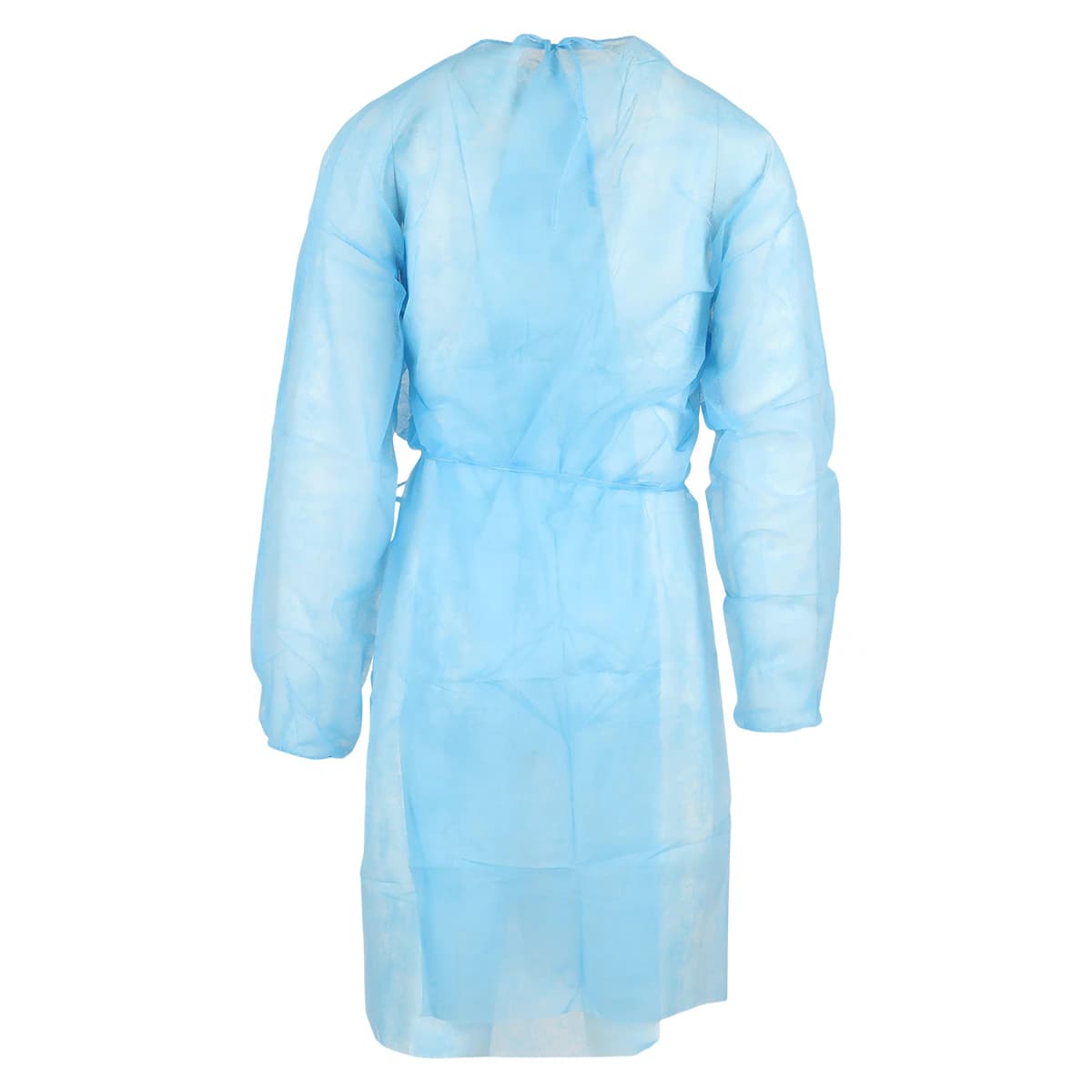 HSI Disposable Isolation Gown, SMS, X-Large, Blue, Knee Length, Non-Sterile, Full Back Tie Closure, Elastic Cuff, Long Sleeves, 10/Pack thumbnail 3