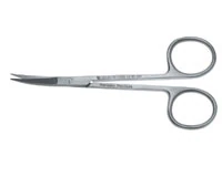 Henry Schein Iris Scissors Curved, 4", Stainless Steel, Sterile, Each - Scissor Iris Curved - Image 1