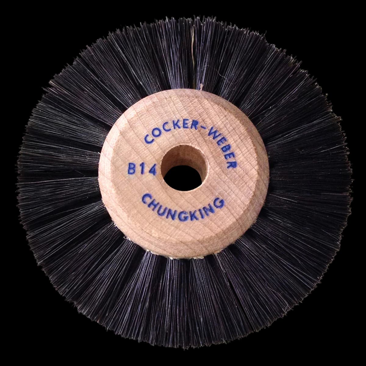 Cocker-Weber Brush Lathe Wheel Wood Hub, Chungking Bristle, Stiff, 54mm, 2-1/8", #B14, 12/Pack thumbnail 2