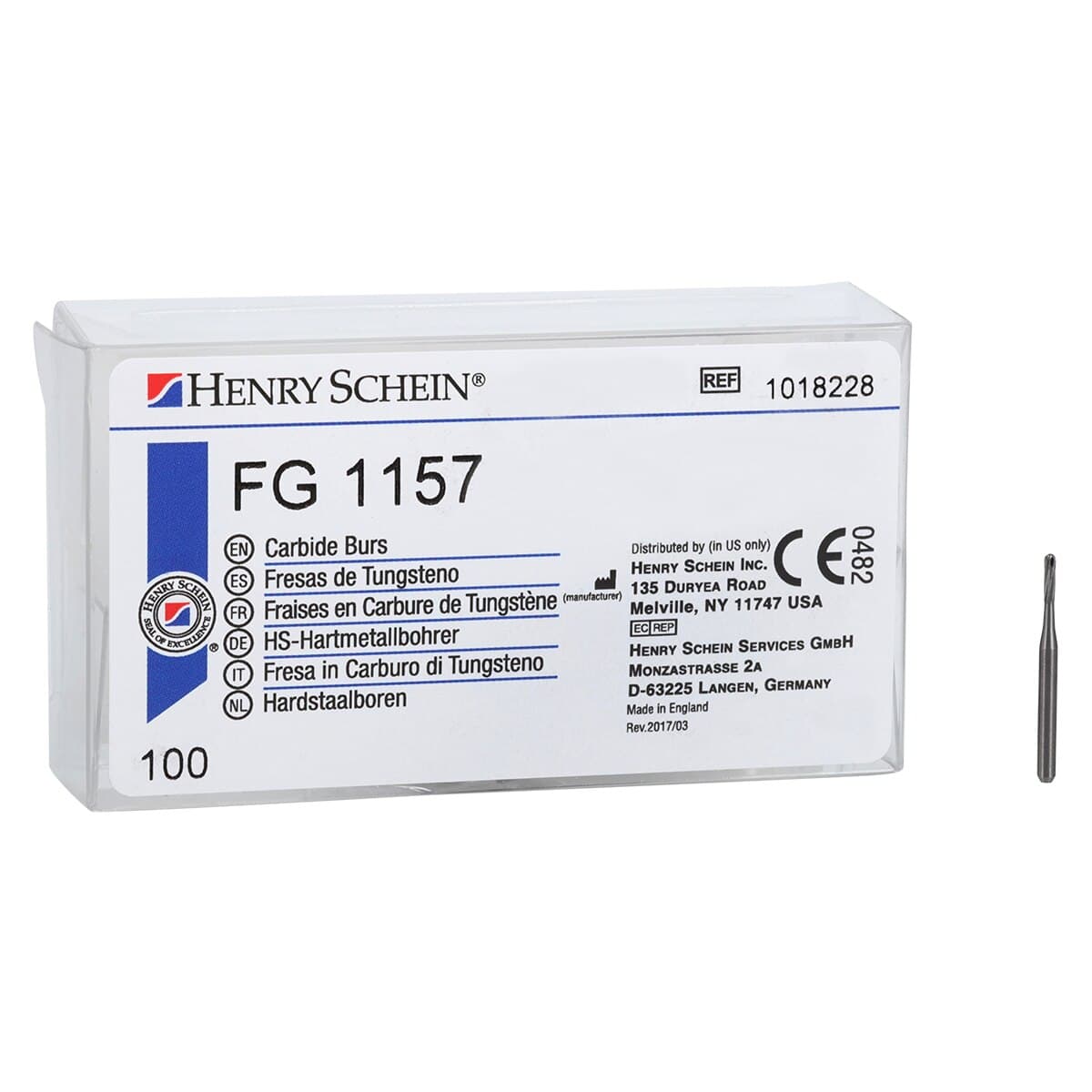 Henry Schein Carbide Bur FG 1157, Plain Fissure, Friction Grip, Non-Sterile, Clinic Pack of 100 thumbnail 5