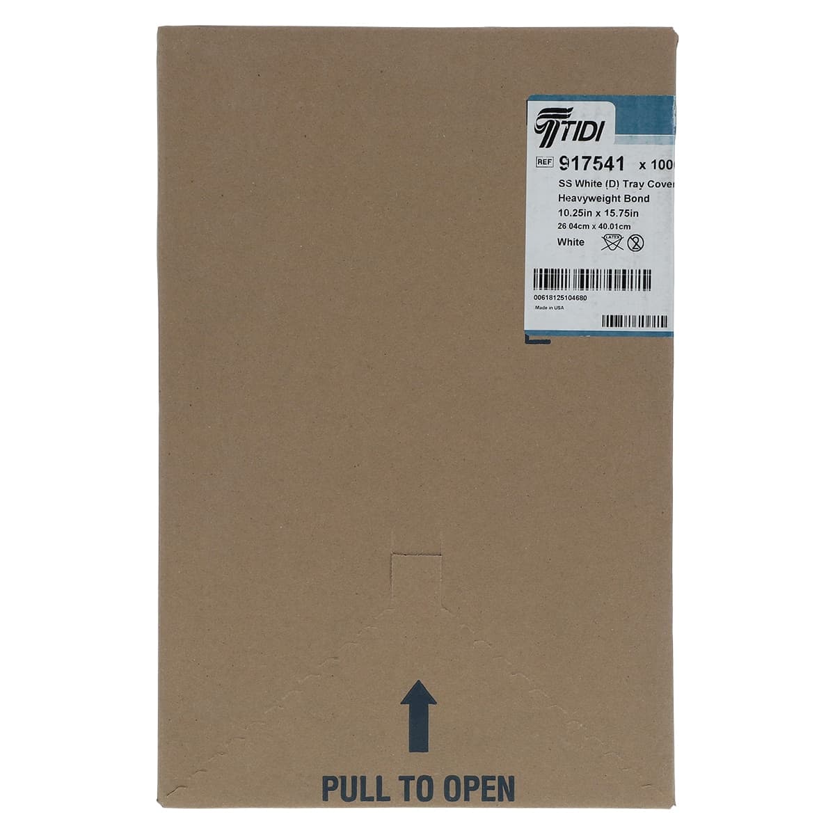 Tidi SS White "D" Heavyweight Paper Tray Cover, 10-1/4" x 15-3/4", White, 1000/Box, 917541 thumbnail 3