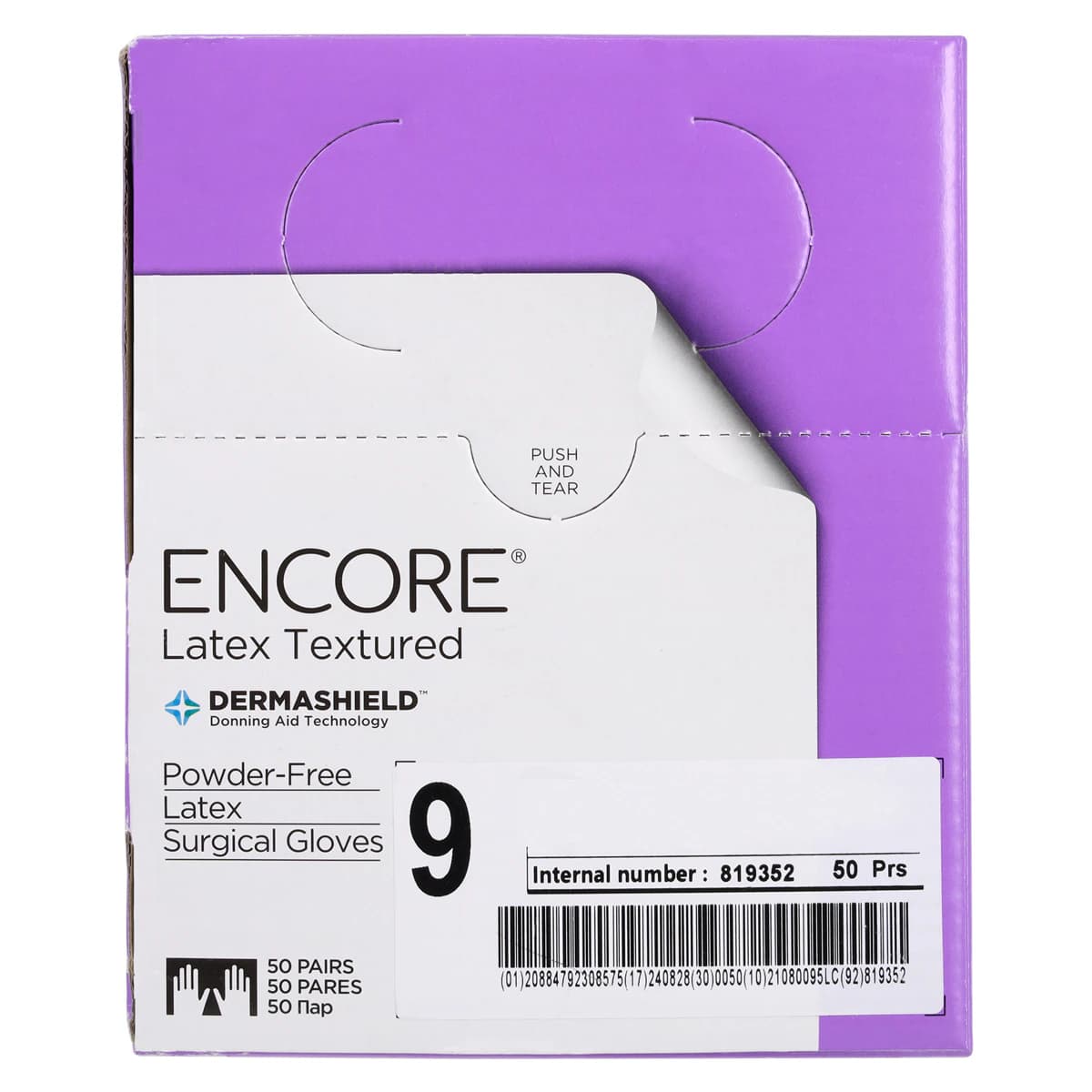 Encore PF Sterile Surgical Gloves, Powder-Free, Latex, Textured, Size 9, 50 Pairs/Box, 5785007 thumbnail 5