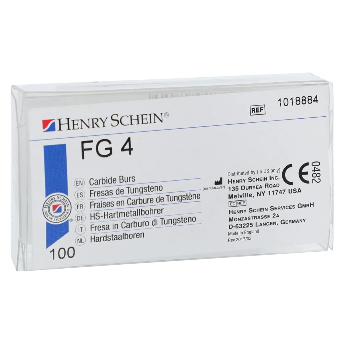 Henry Schein HSI Plain Round FG Carbide Burs, Operative, Size 4, Friction Grip, 100/Bx thumbnail 3