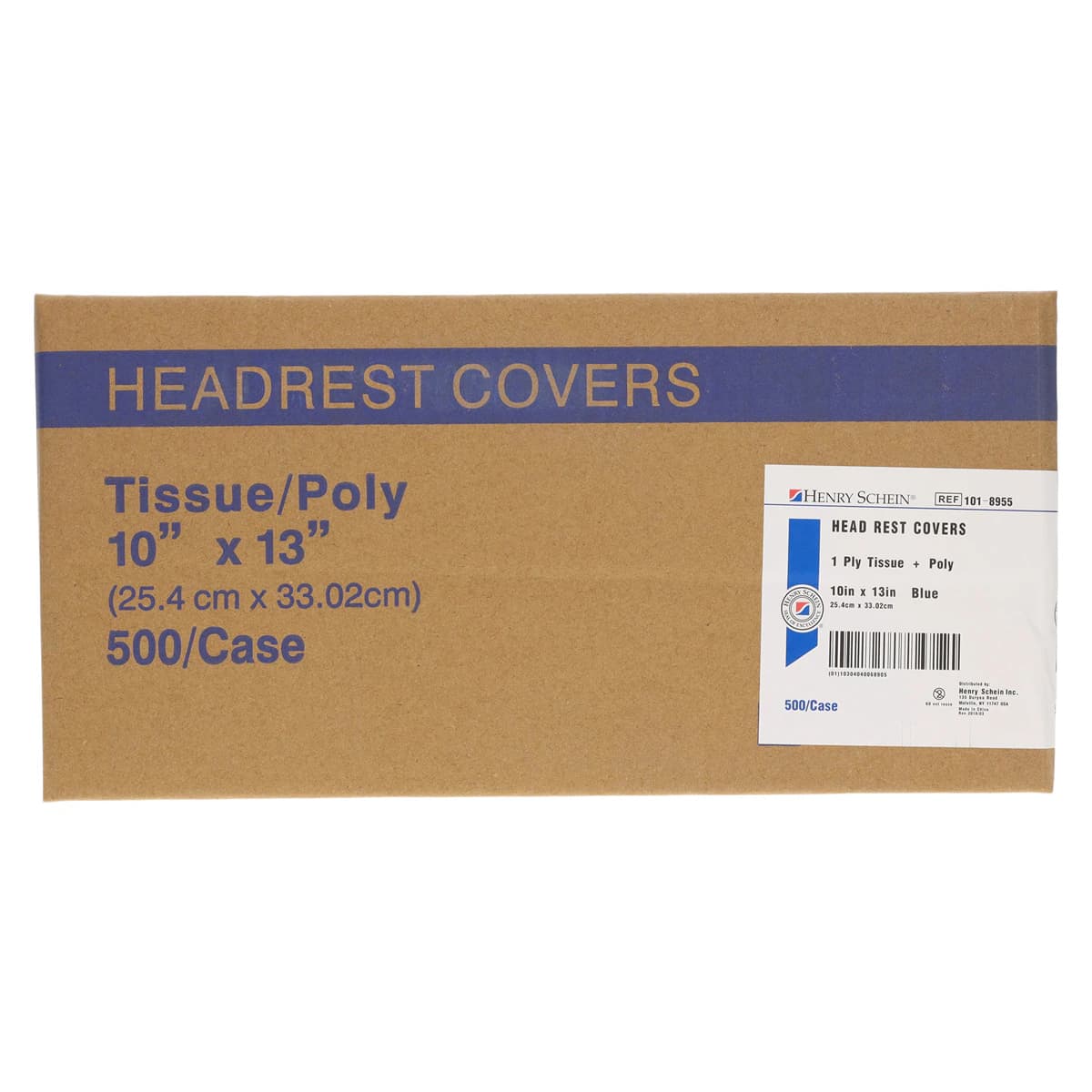 HSI Headrest Cover, Tissue/Poly, Blue, 10 in x 13 in, Regular, 500/Case thumbnail 2