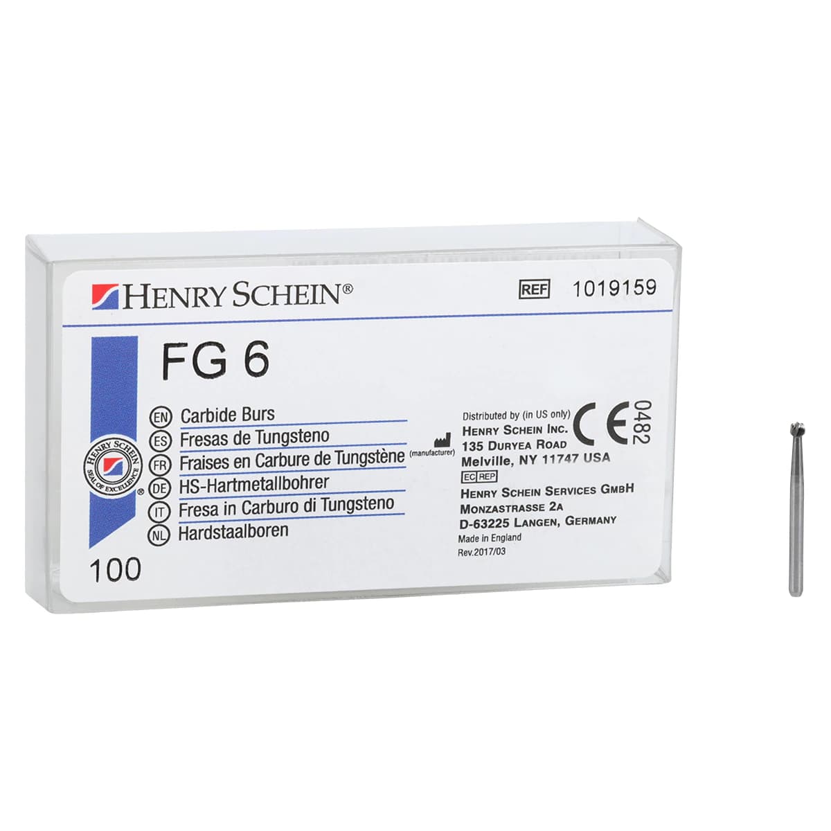 Henry Schein HSI Plain Round FG Carbide Burs, Operative, Size 6, Friction Grip, 100/Bx thumbnail 5