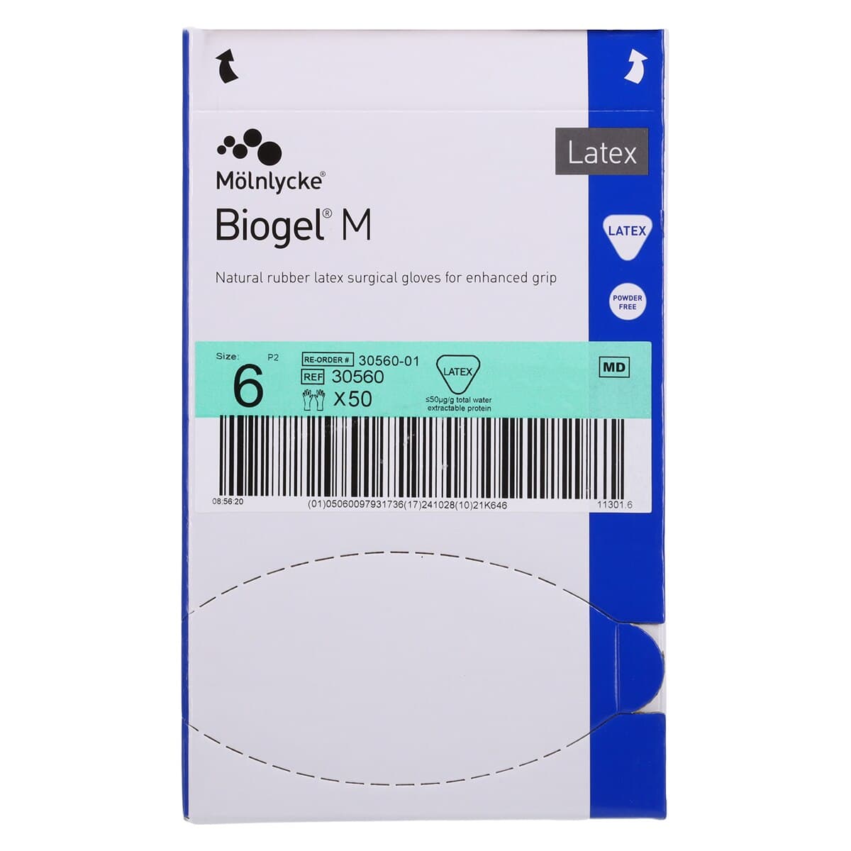 Biogel M Microsurg Powder-Free Sterile Surgical Gloves, Size 6.0, Straw, 50 Pairs/Box thumbnail 7