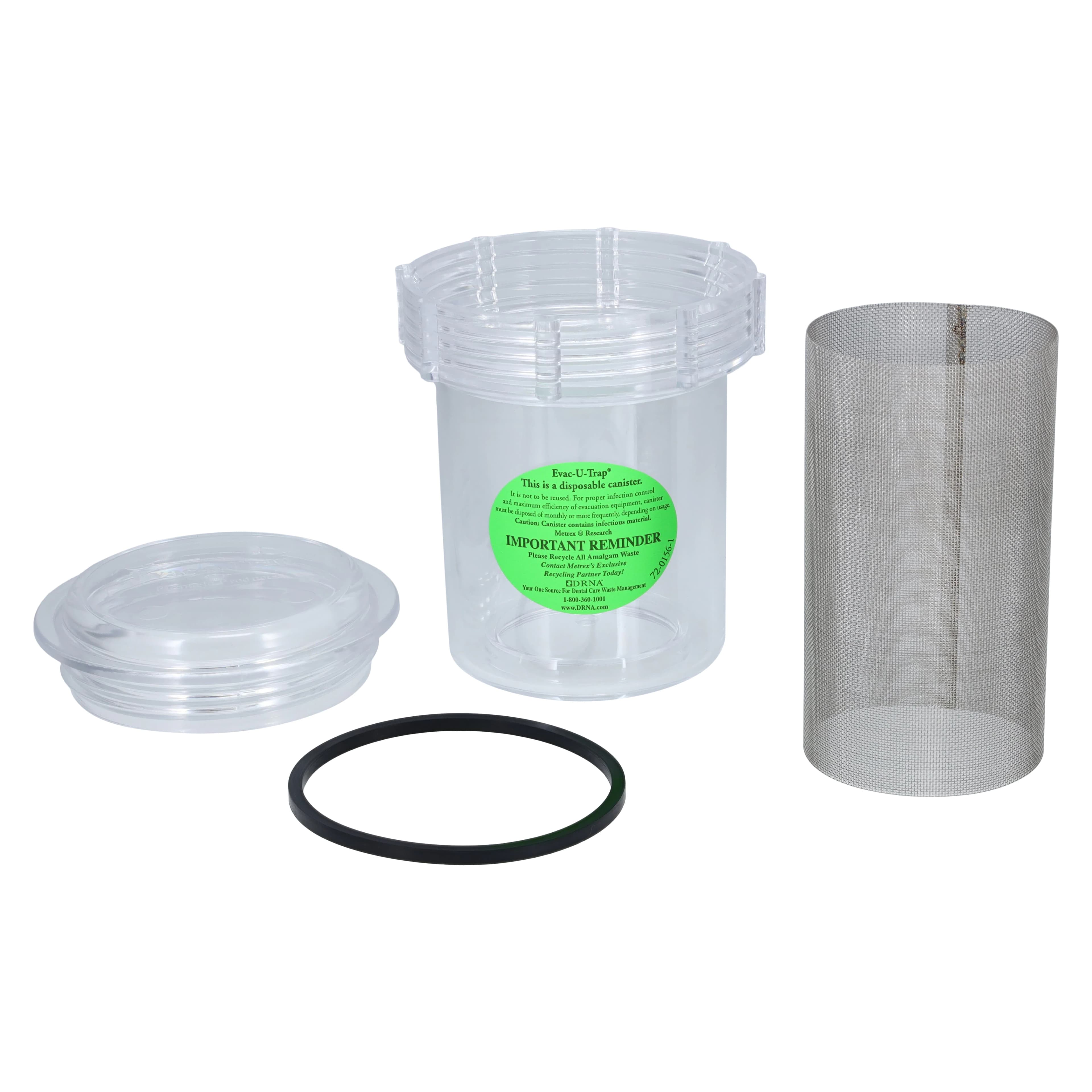 Evac-u-Trap #2350-FS Disposable Central Vacuum Evacuation Trap, Fine Mesh, Internal Thread, 3-1/2" x 4-3/8", 8/Box thumbnail 2
