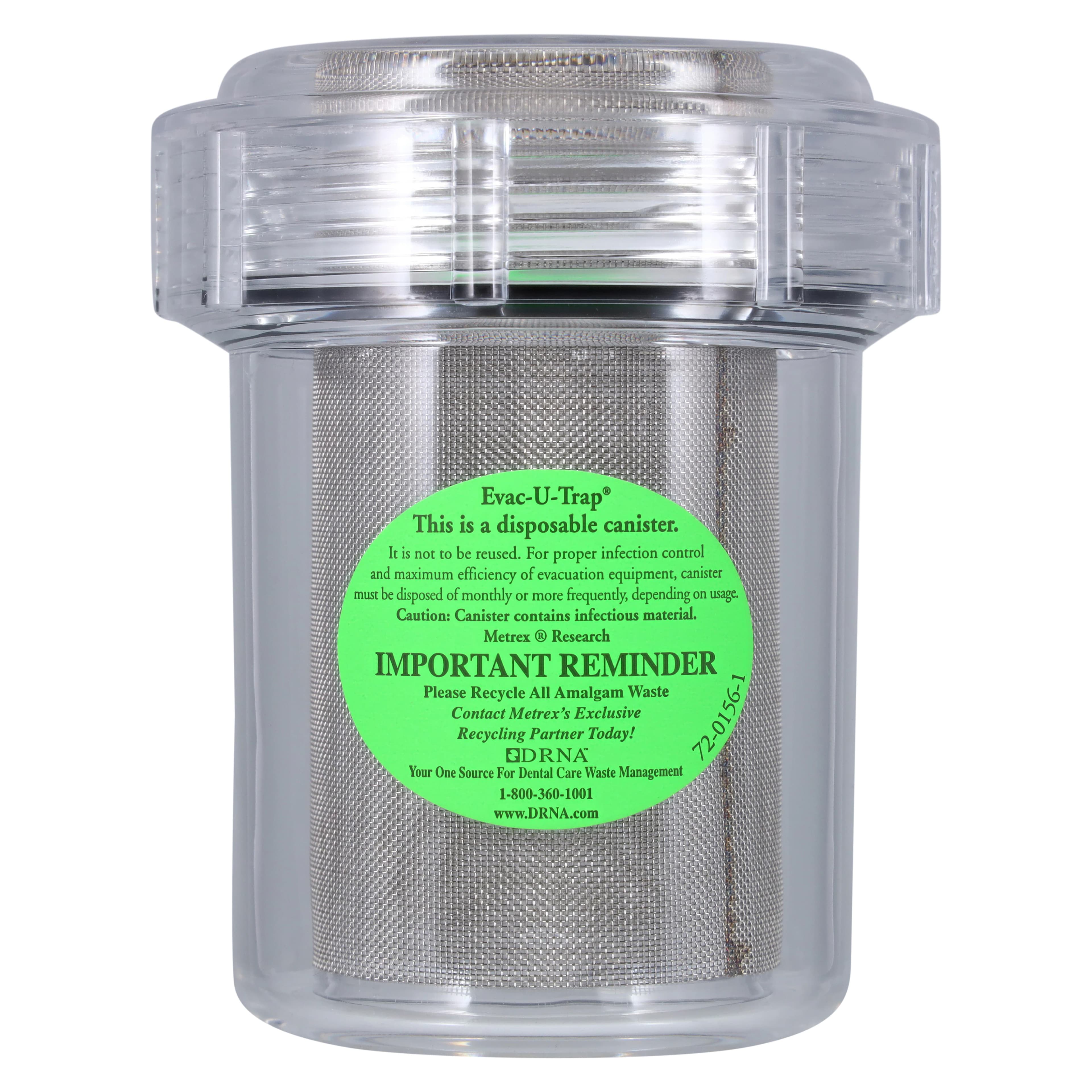 Evac-u-Trap #2350-FS Disposable Central Vacuum Evacuation Trap, Fine Mesh, Internal Thread, 3-1/2" x 4-3/8", 8/Box thumbnail 3