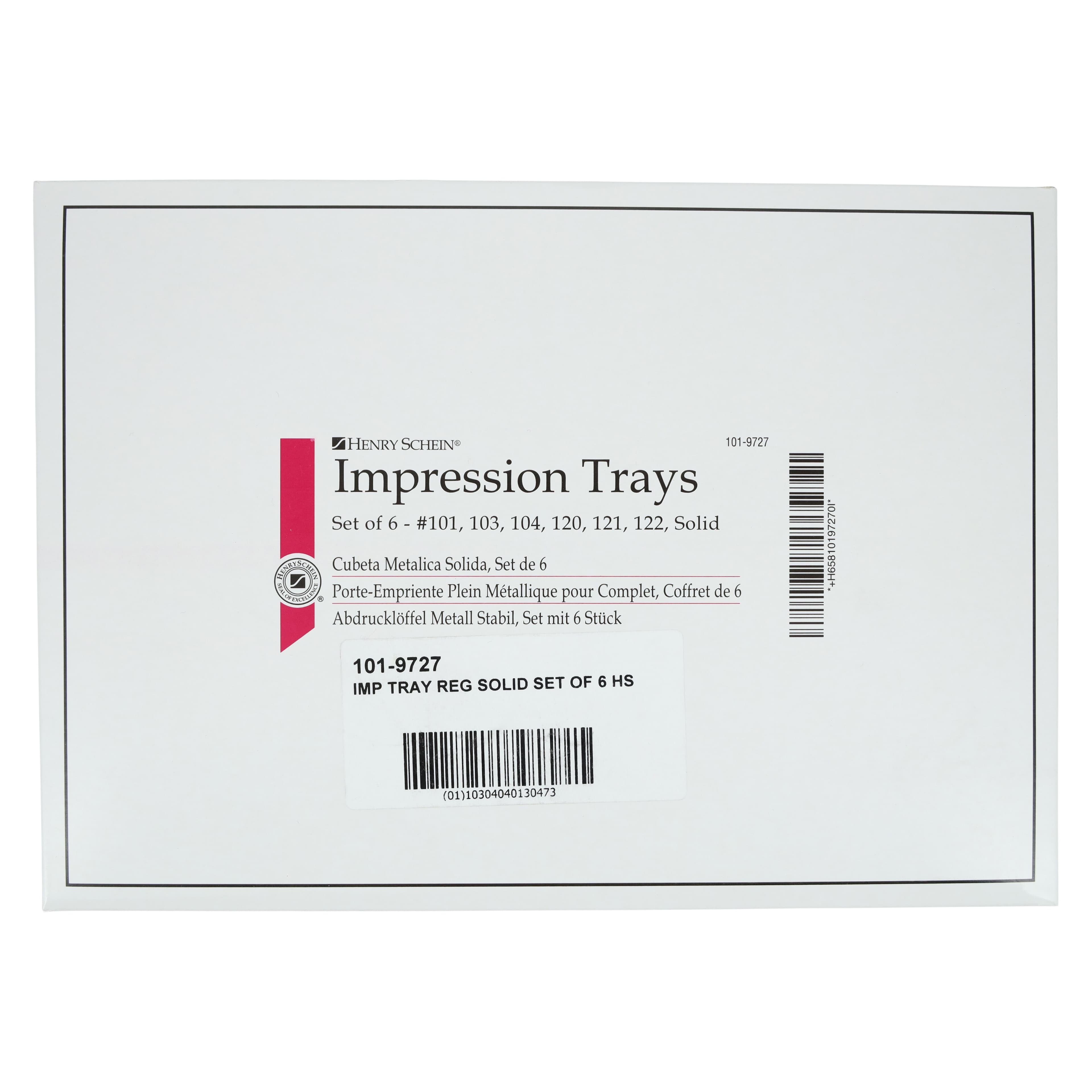 HSI C-Type Impression Tray, Stainless Steel, Regular Set, Solid, Non Water Cooled, 6/Box thumbnail 4