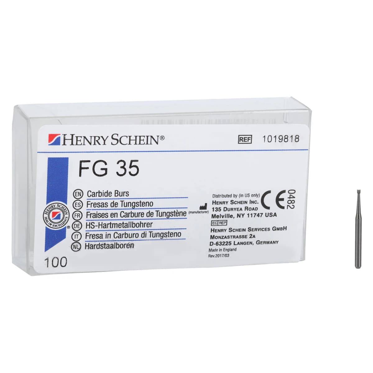 Henry Schein Carbide Bur FG, Inverted Cone, Operative, Friction Grip, Size 35, Non-Sterile, 100/Bx thumbnail 5